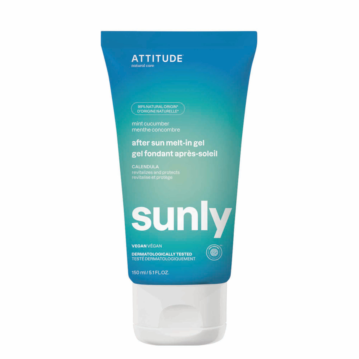 Attitude Sunly After Sun, Mint & Cucumber Melt-In Gel 150g Mint & Cucumber