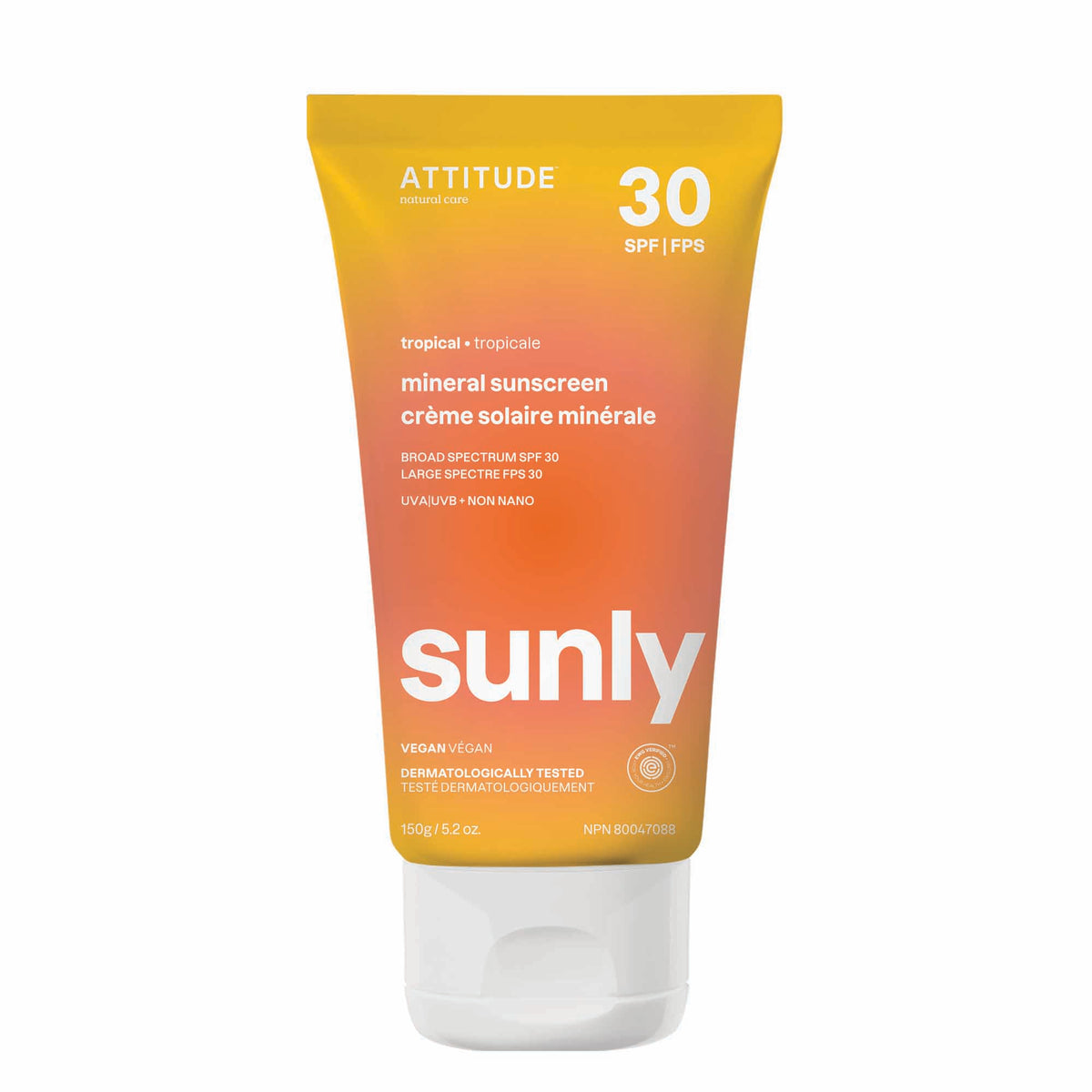 Attitude Sunly SPF 30 Mineral Sunscreen Cream 150g Tropical