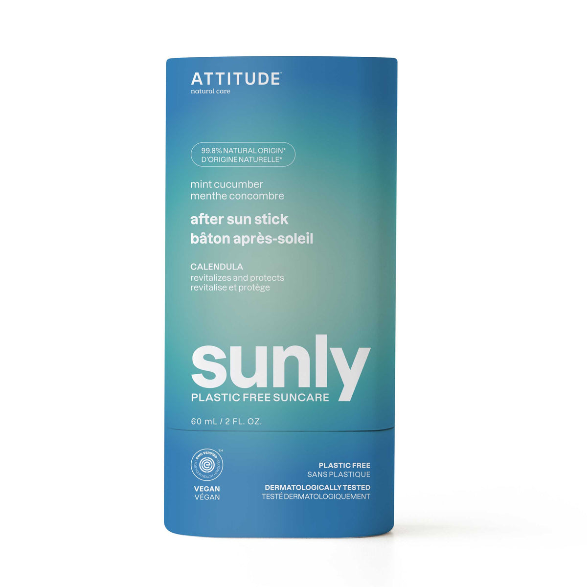 Attitude Sunly After Sun, Mint & Cucumber Stick 60g Mint & Cucumber