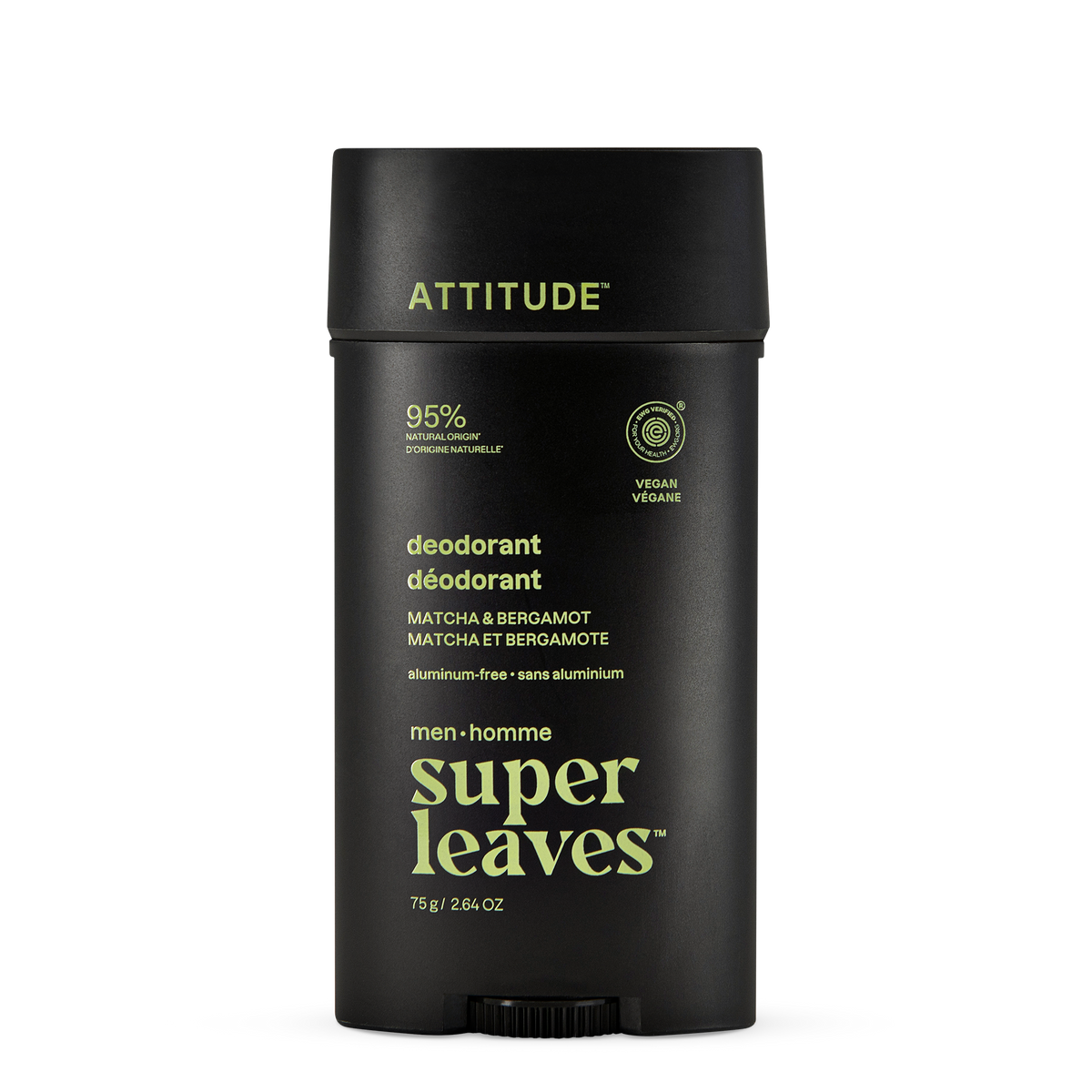 Attitude Deodorant, Grooming Scents Matcha & Bergamot 75g