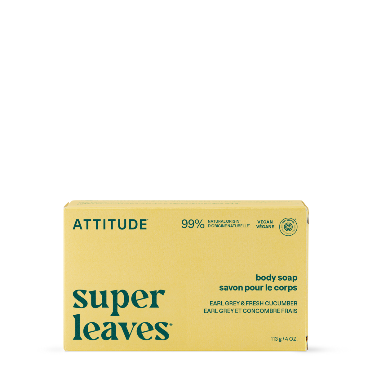Attitude Super Leaves Body Soap Bar Earl Grey & Cucumber 113g