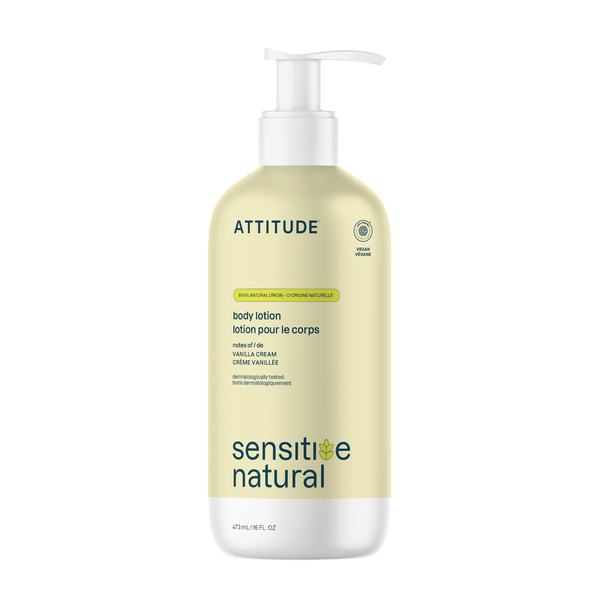 Attitude Sensitive Skin Body Lotion Vanilla Cream 473ml