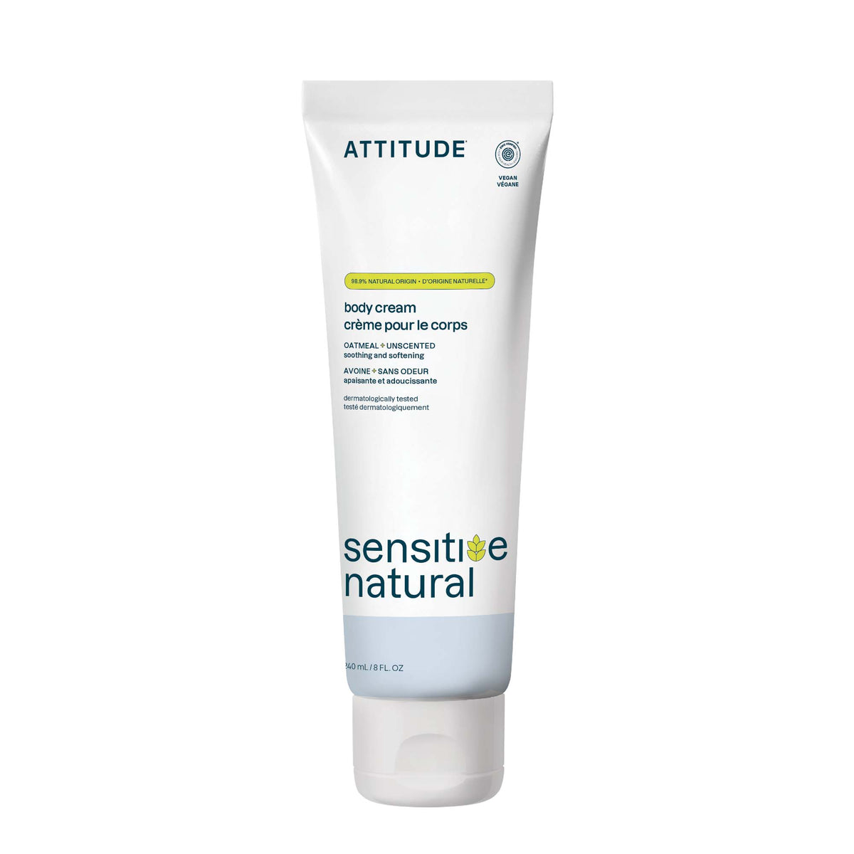 Attitude Sensitive Skin Body Cream Unscented 240ml