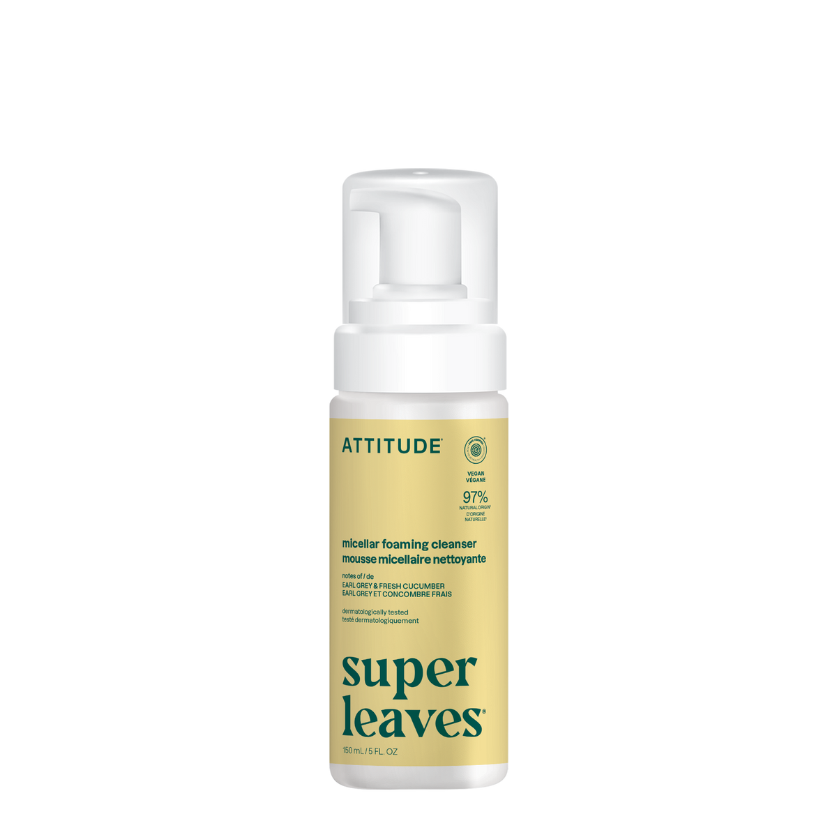 Attitude Micellar Foaming Cleanser Earl Grey & Cucumber 150ml
