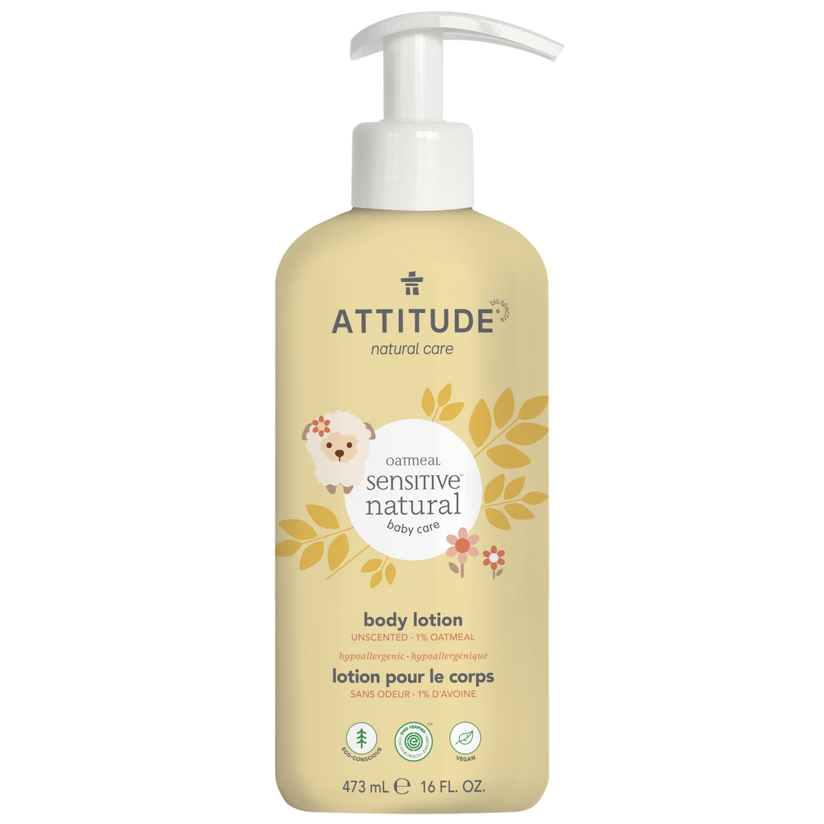 Attitude Natural Baby Body Lotion Unscented 473ml
