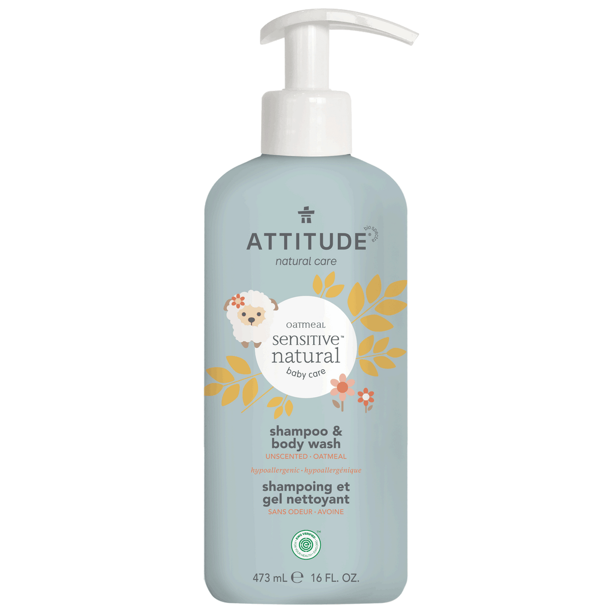 Attitude Natural 2-in-1 Shampoo & Body Wash, Oatmeal 473ml