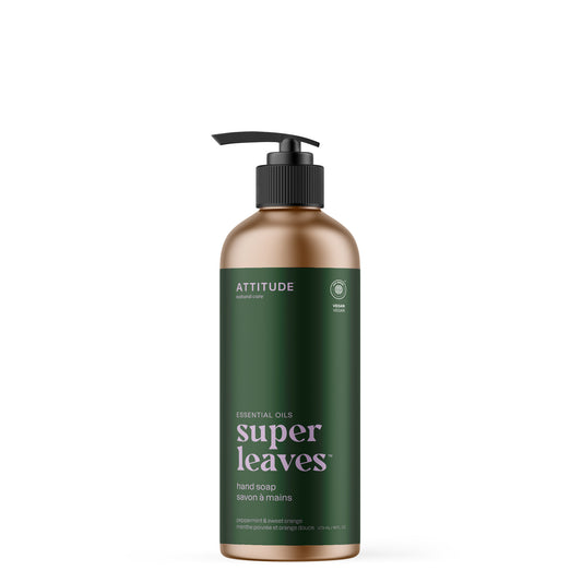 Attitude Refillable Hand Soap, Aluminum Bottles and Refills Peppermint & Sweet Orange 6 x 473ml Aluminum Bottles