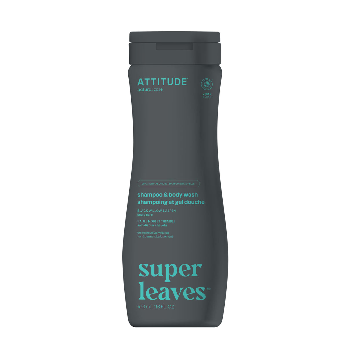 Attitude Super Leaves MEN 2-in-1 Shampoo & Body Wash, Scalp Care 473ml