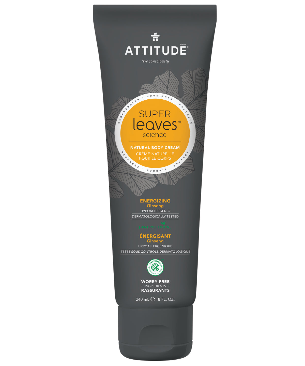 Attitude Super Leaves MEN Body Cream, Energizing Energizing 240ml