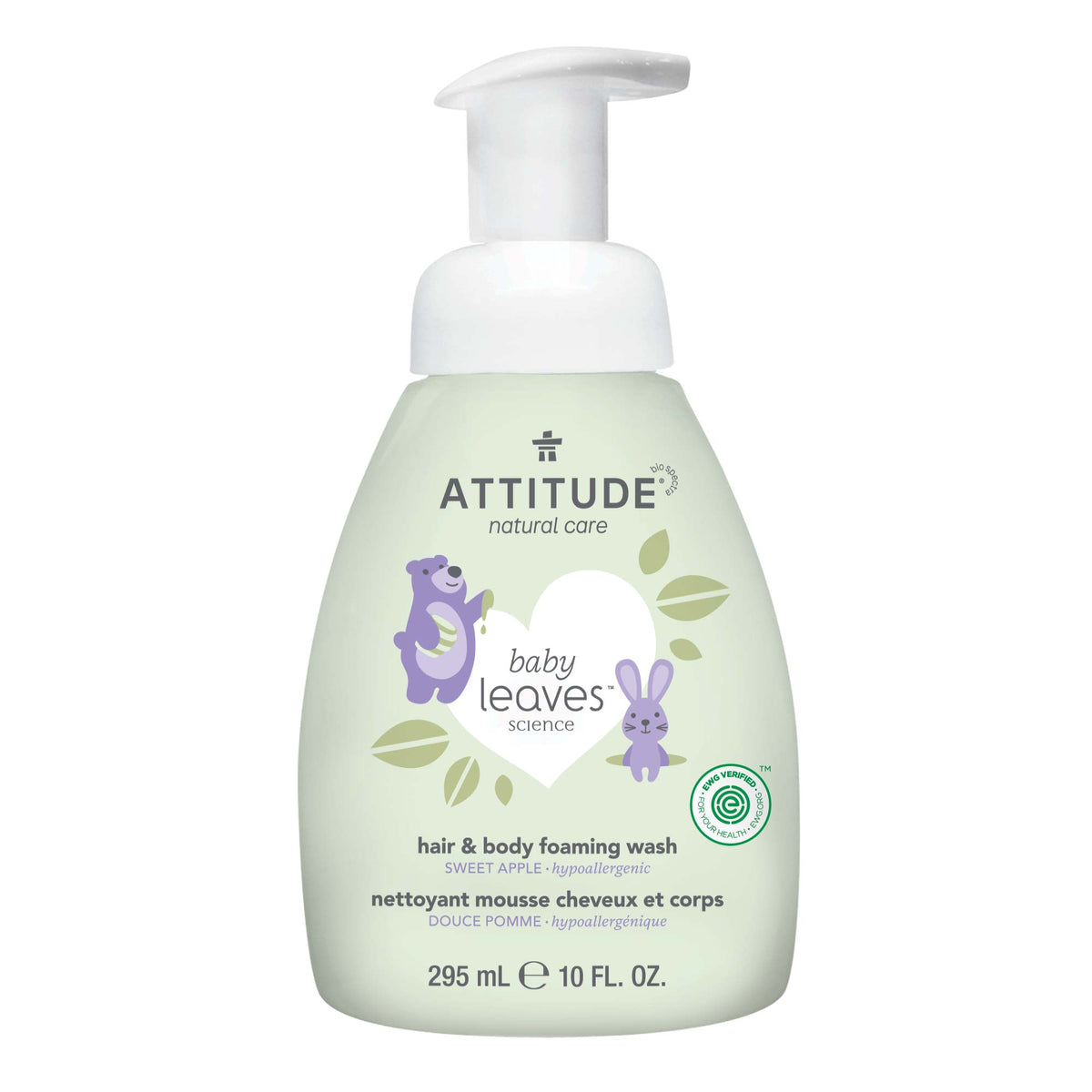 Attitude Baby Leaves 2-in-1 Hair & Body Foaming Wash Sweet Apple 295ml