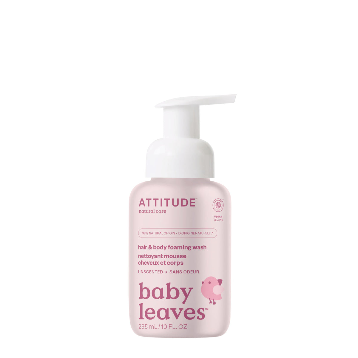 Attitude Baby Leaves 2-in-1 Hair & Body Foaming Wash Unscented 295ml