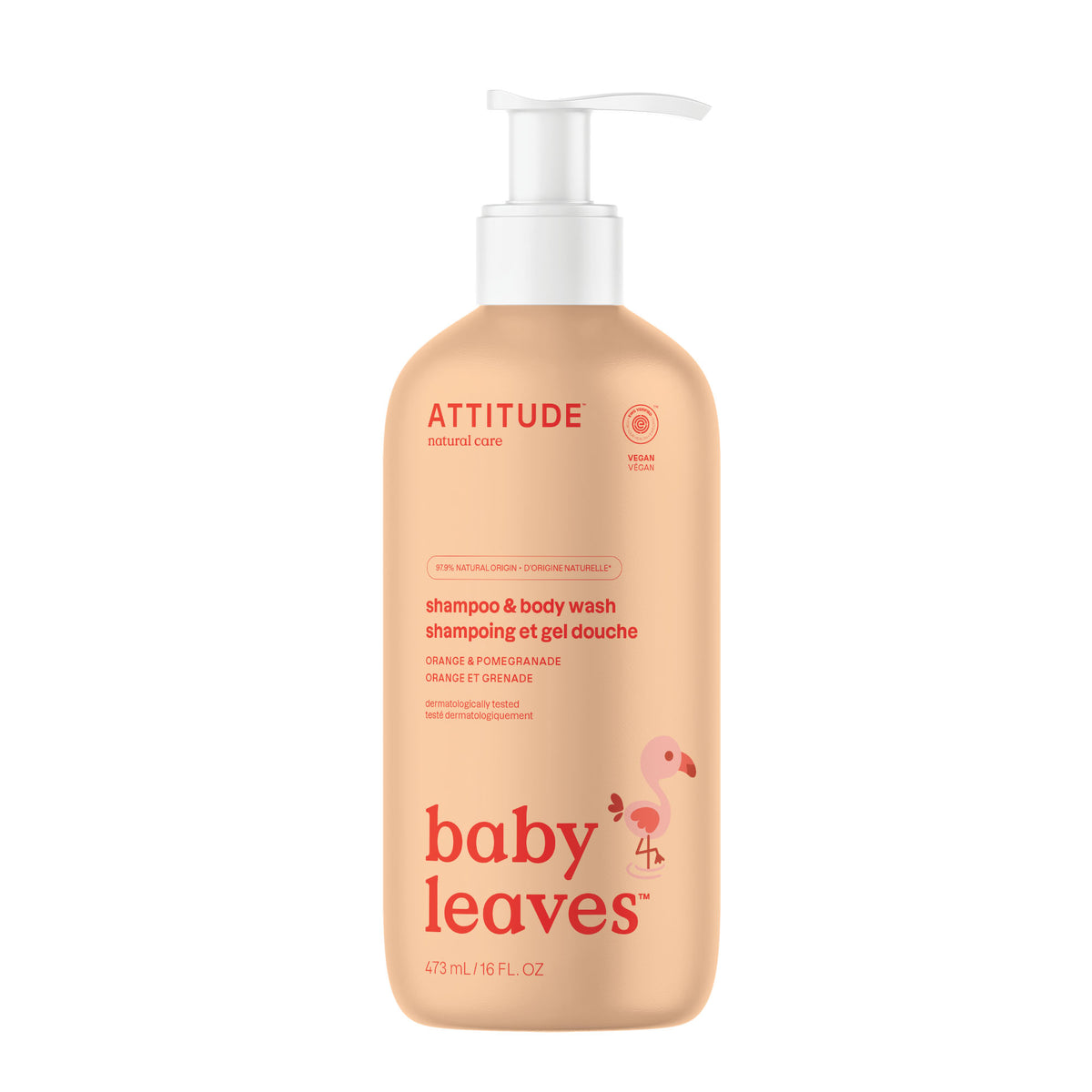 Attitude Baby Leaves 2-in-1 Shampoo & Body Wash Orange Pomegranate