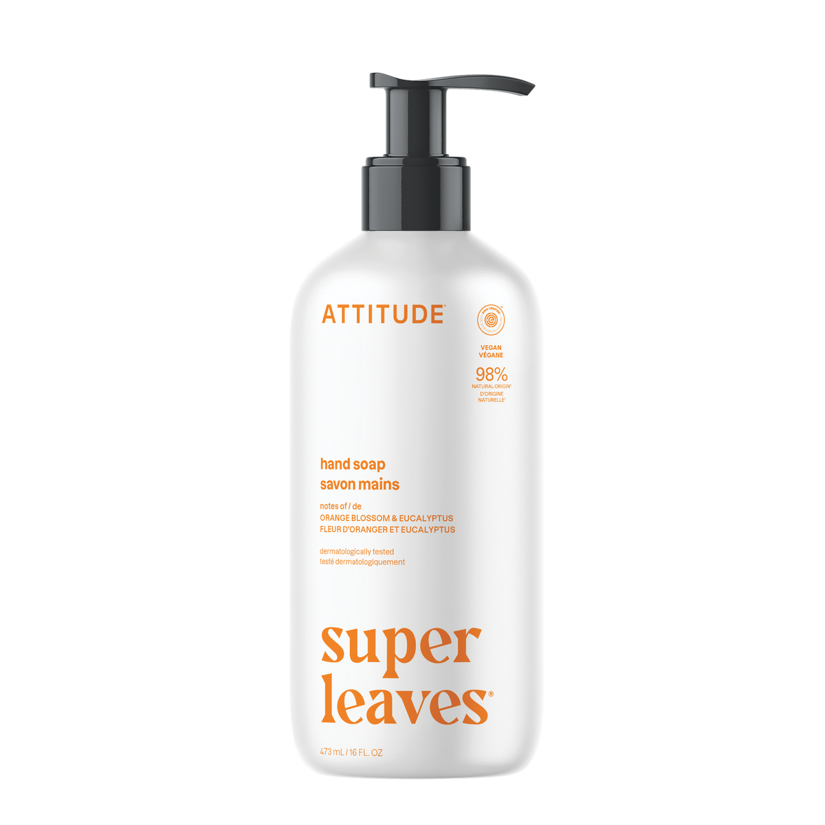 Attitude Super Leaves Hand Soap Orange & Eucalyptus 473ml