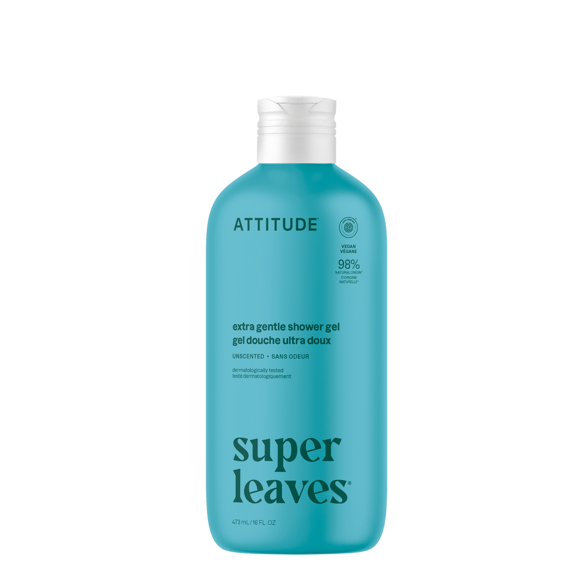 Attitude Super Leaves Shower Gel Extra Gentle Unscented 473ml