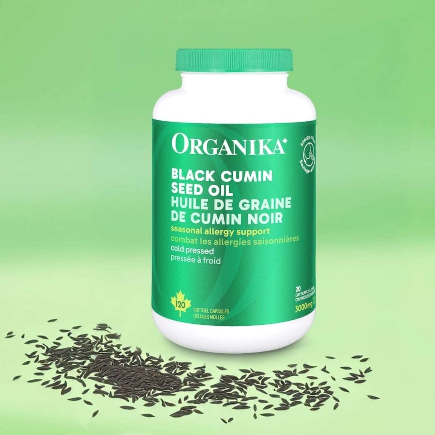 120 Softgel Capsules | Organika Black Cumin Seed Oil 3000mg