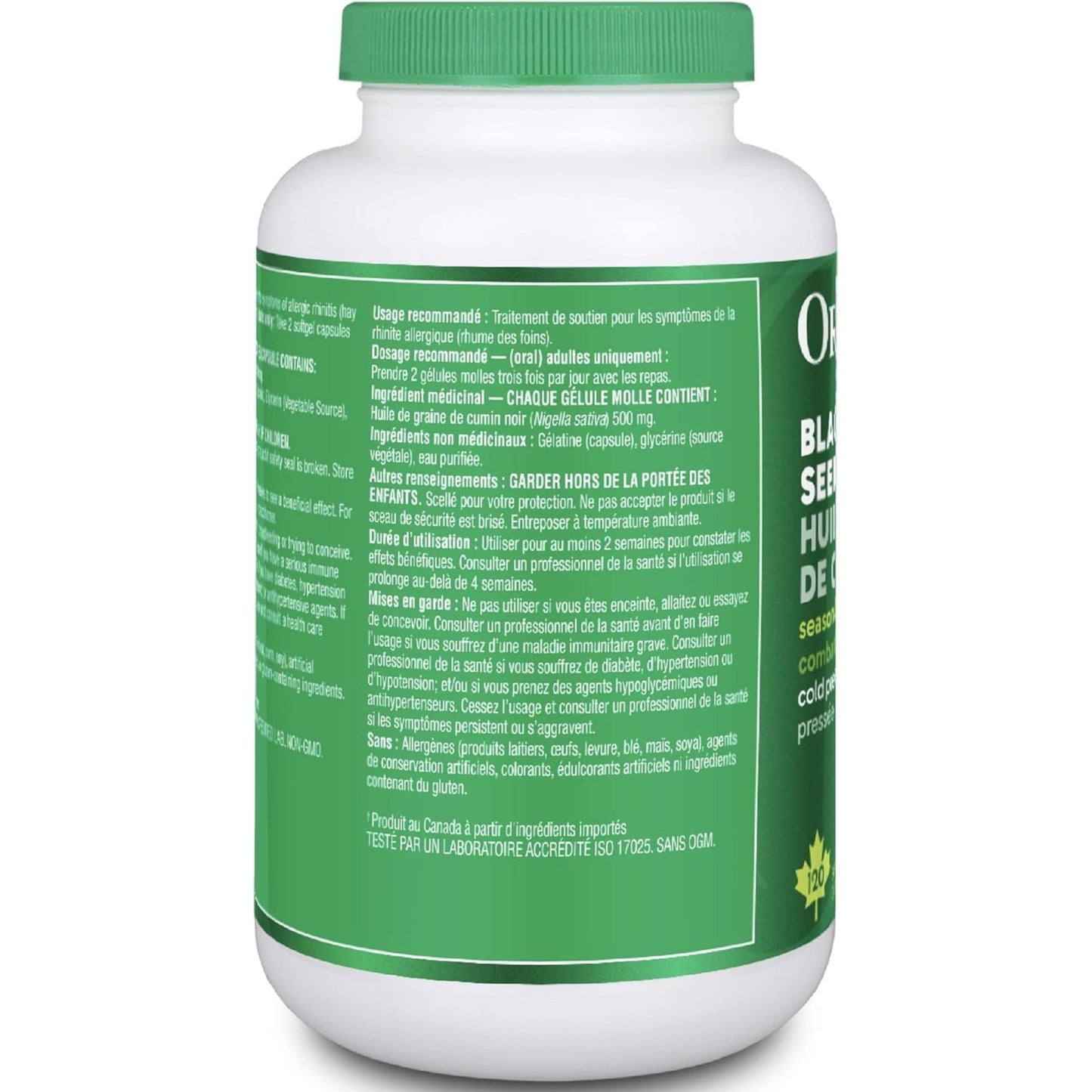 120 Softgel Capsules | Organika Black Cumin Seed Oil 3000mg