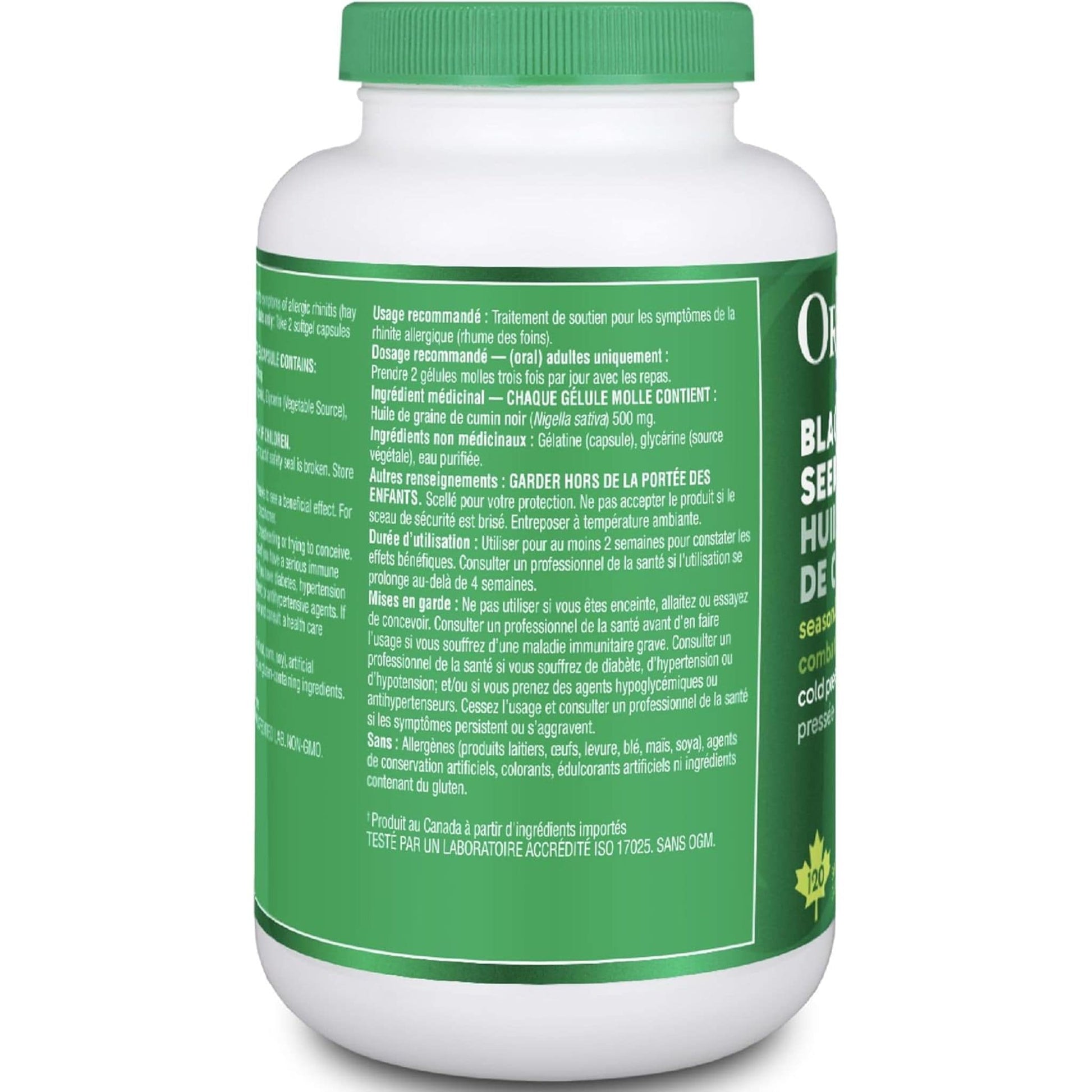 120 Softgel Capsules | Organika Black Cumin Seed Oil 3000mg