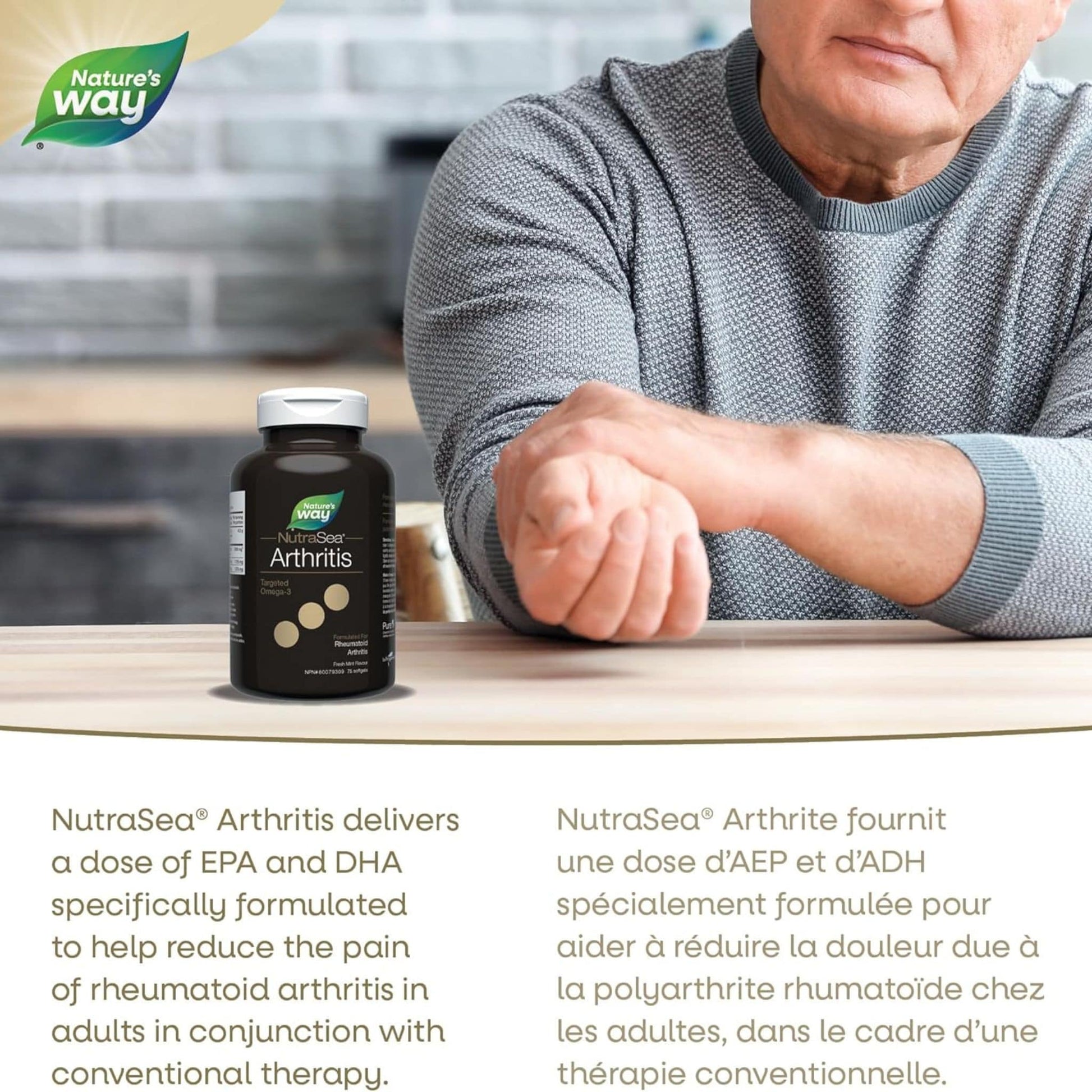 Fresh Mint Flavour, 75 Softgels | Nature's Way NutraSea Arthritis Targeted Omega-3
