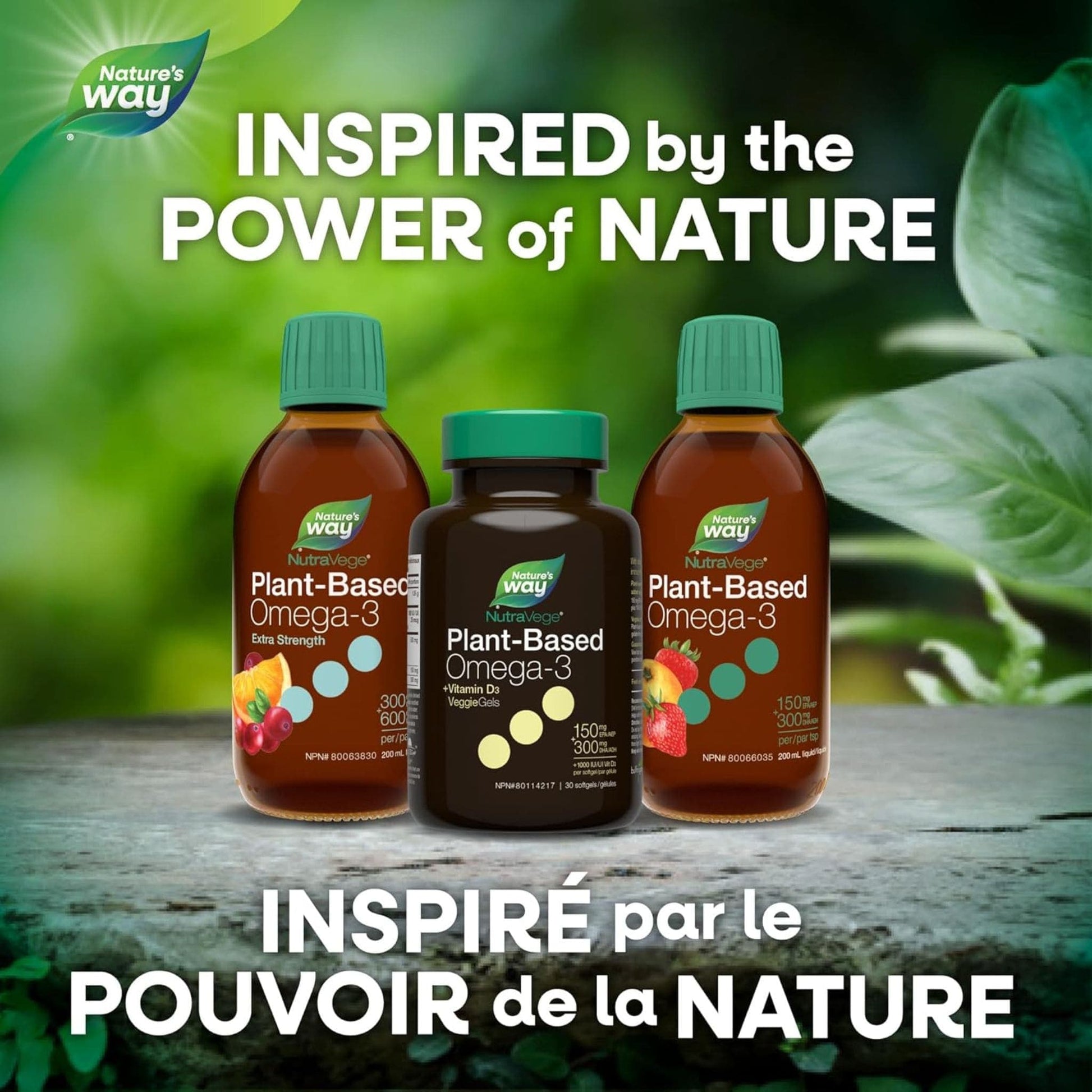 30 Softgels Fresh Mint | Nature's Way NutraVege Plant-Based Omega-3 + Vitamin D3