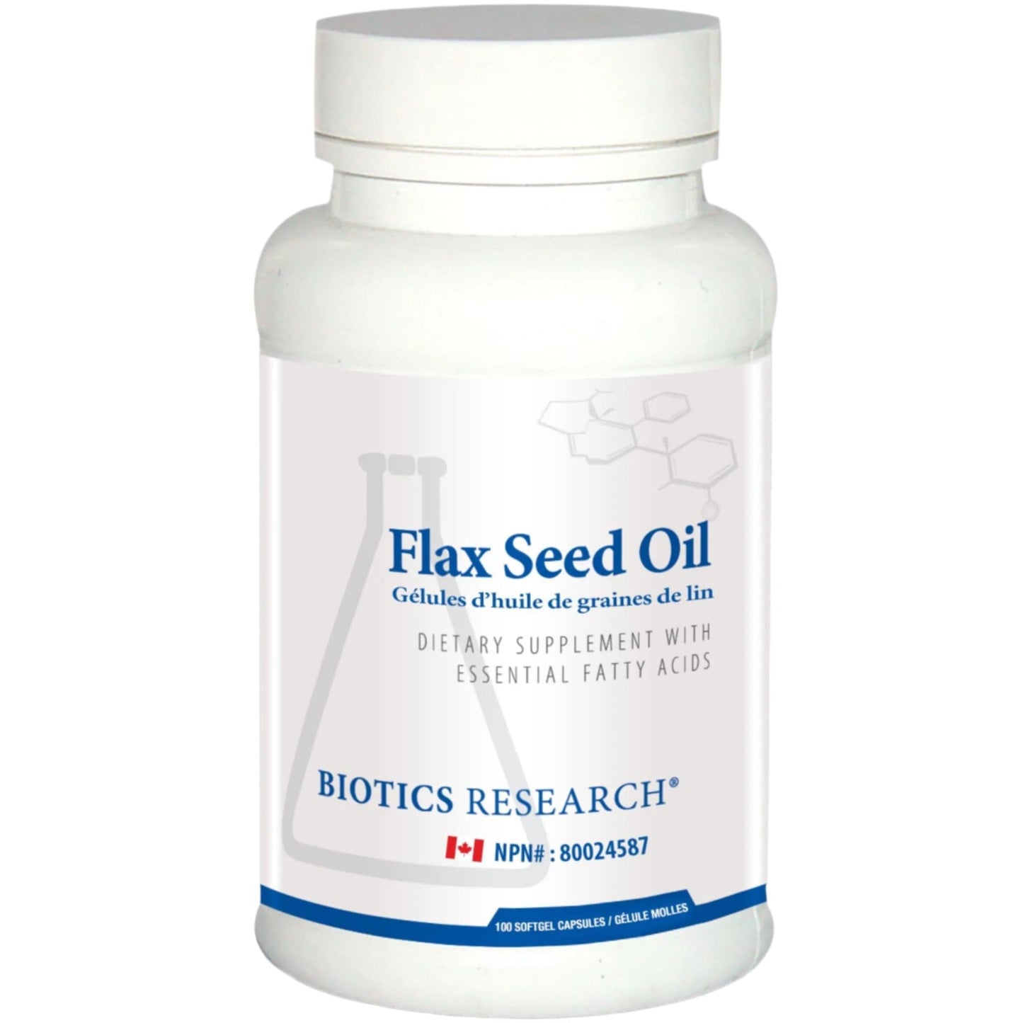 100 Softgel Capsules | Biotics Research Flax Seed Oil
