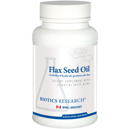 100 Softgel Capsules | Biotics Research Flax Seed Oil