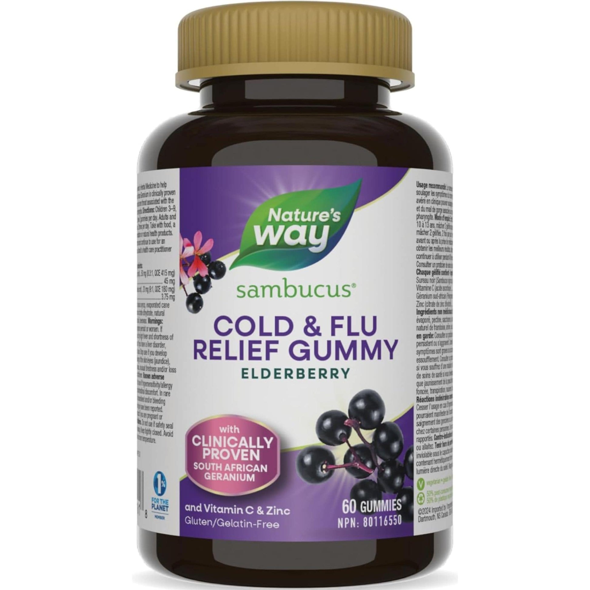 Elderberry, 60 Gummies | Nature's Way Cold and Flu Relief for Adults