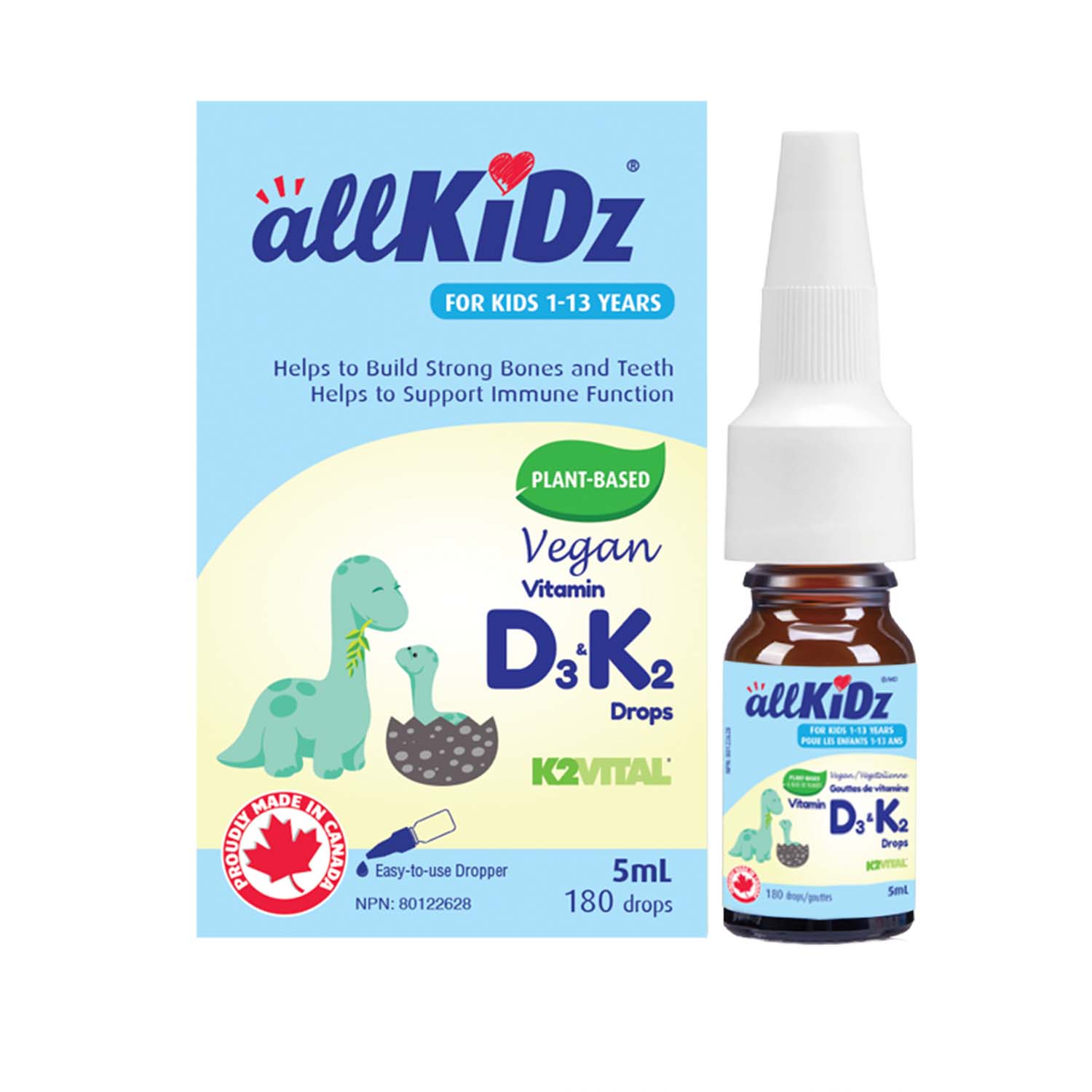 Allkidz Vegan Vitamin D3 + K2 Drops 5ml