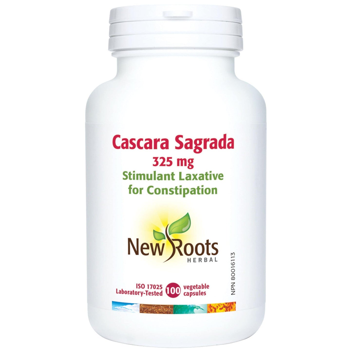New Roots Cascara Sagrada 325mg, 100 Capsules