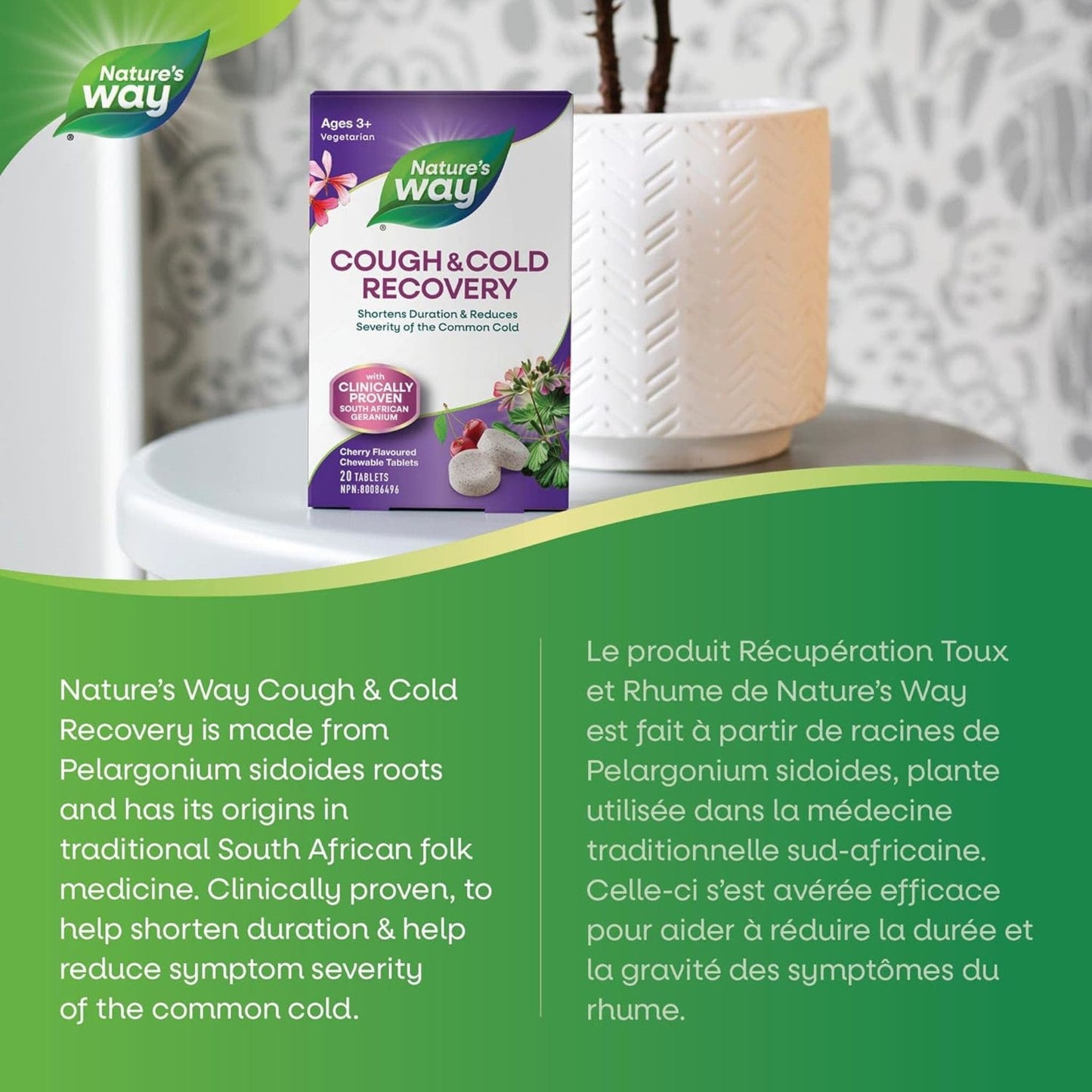 Cherry Flavour, 20 Chewable Tablets | Nature's Way Cough and Cold Recovery Chewable