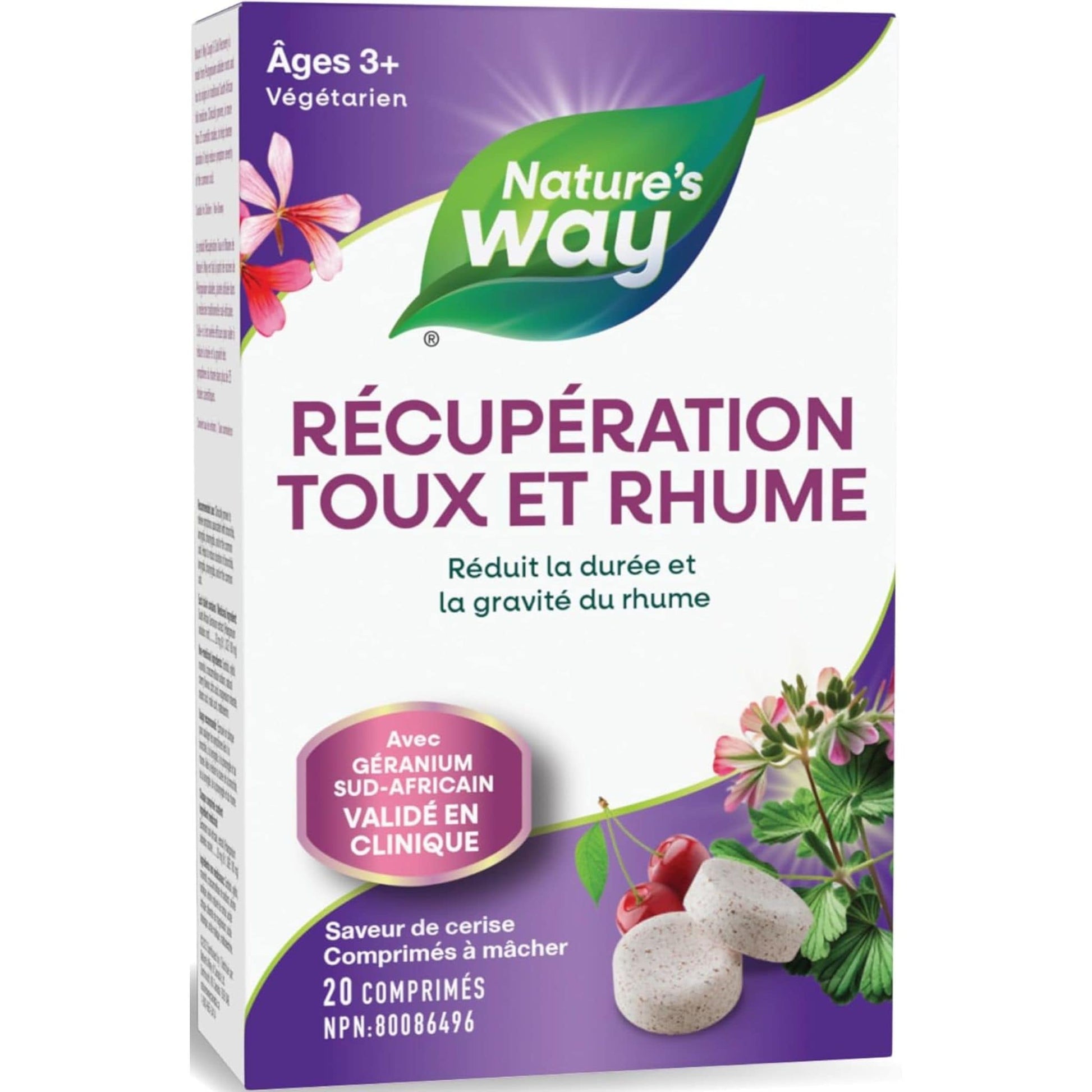 Cherry Flavour, 20 Chewable Tablets | Nature's Way Cough and Cold Recovery Chewable