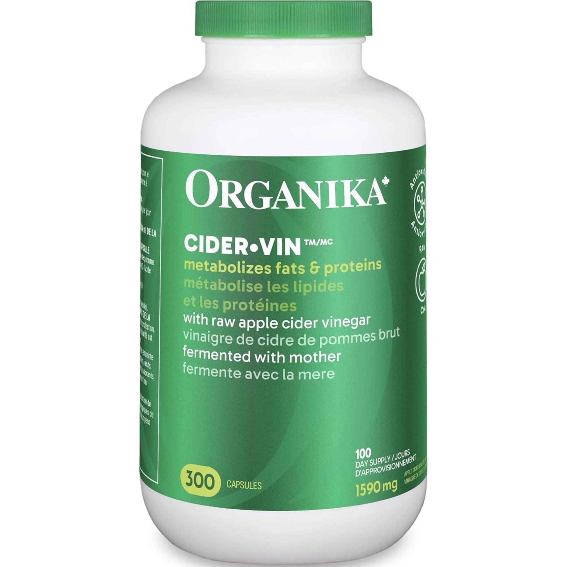 300 Capsules | Organika Cider Vin 1,590 mg