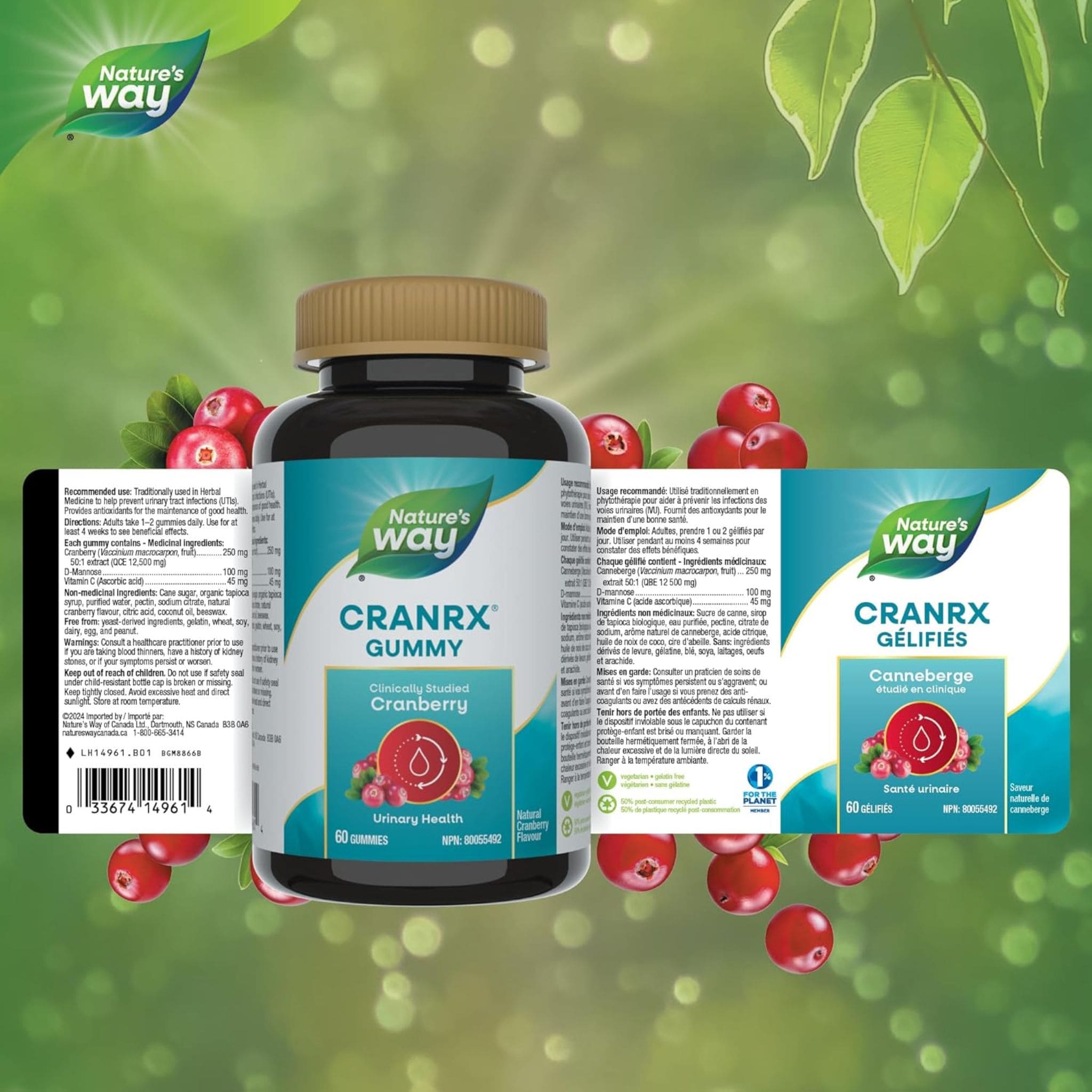 Nature's Way CranRX Gummies, Helps Prevent UTIs, 60 Gummies