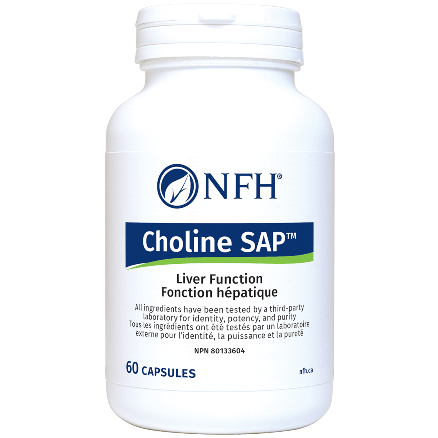 NFH Choline SAP, Choline Bitartrate for Liver Function, Brain Health and Muscle Metabolism Support, 60 Capsules