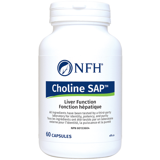 NFH Choline SAP, Choline Bitartrate for Liver Function, Brain Health and Muscle Metabolism Support, 60 Capsules