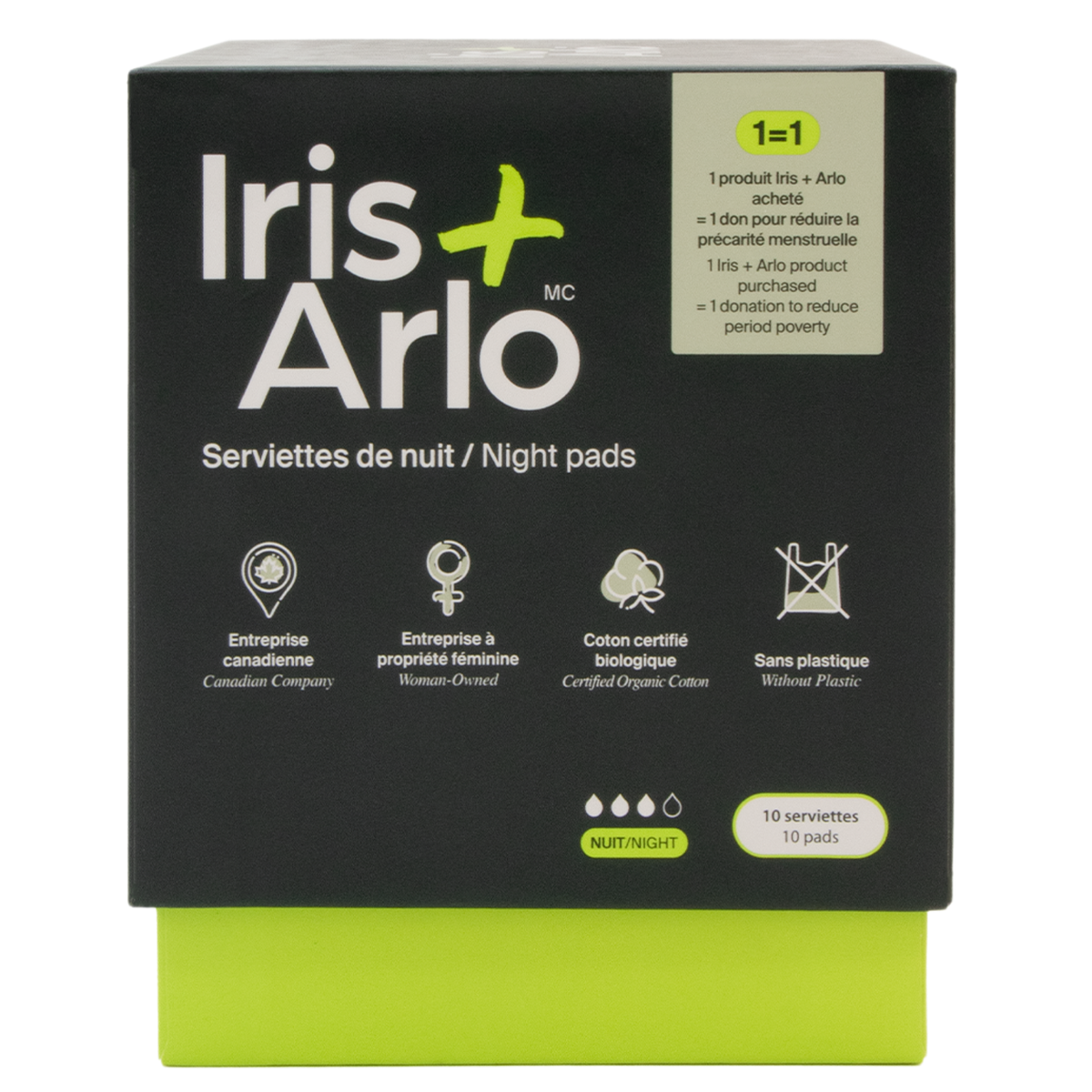 Iris + Arlo Organic Cotton Pads Super 10 Pads