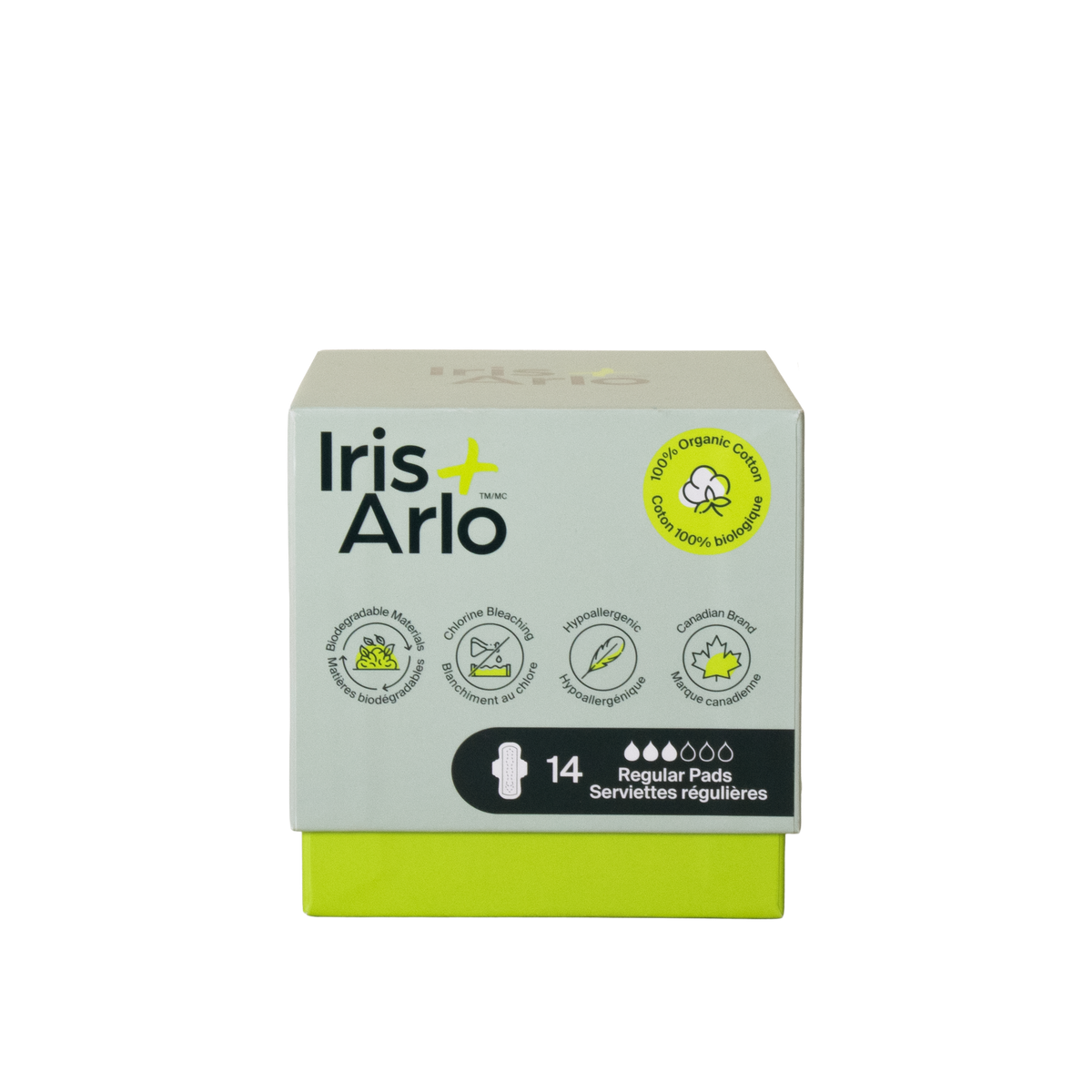 Iris + Arlo Organic Cotton Pads Regular 14 Pads