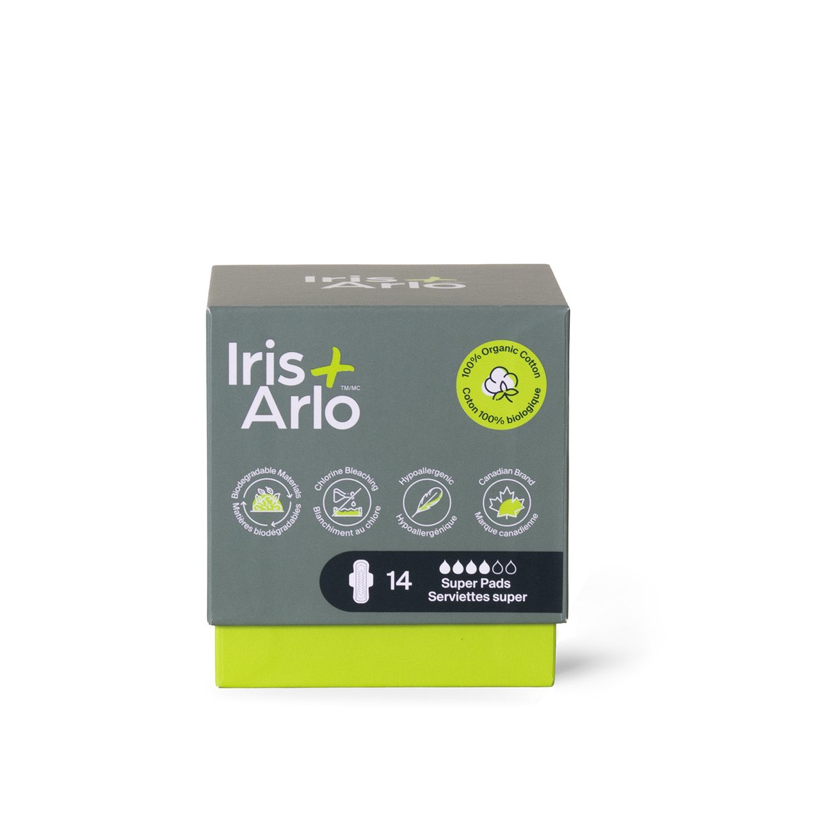 Iris + Arlo Organic Cotton Pads Super 14 Pads