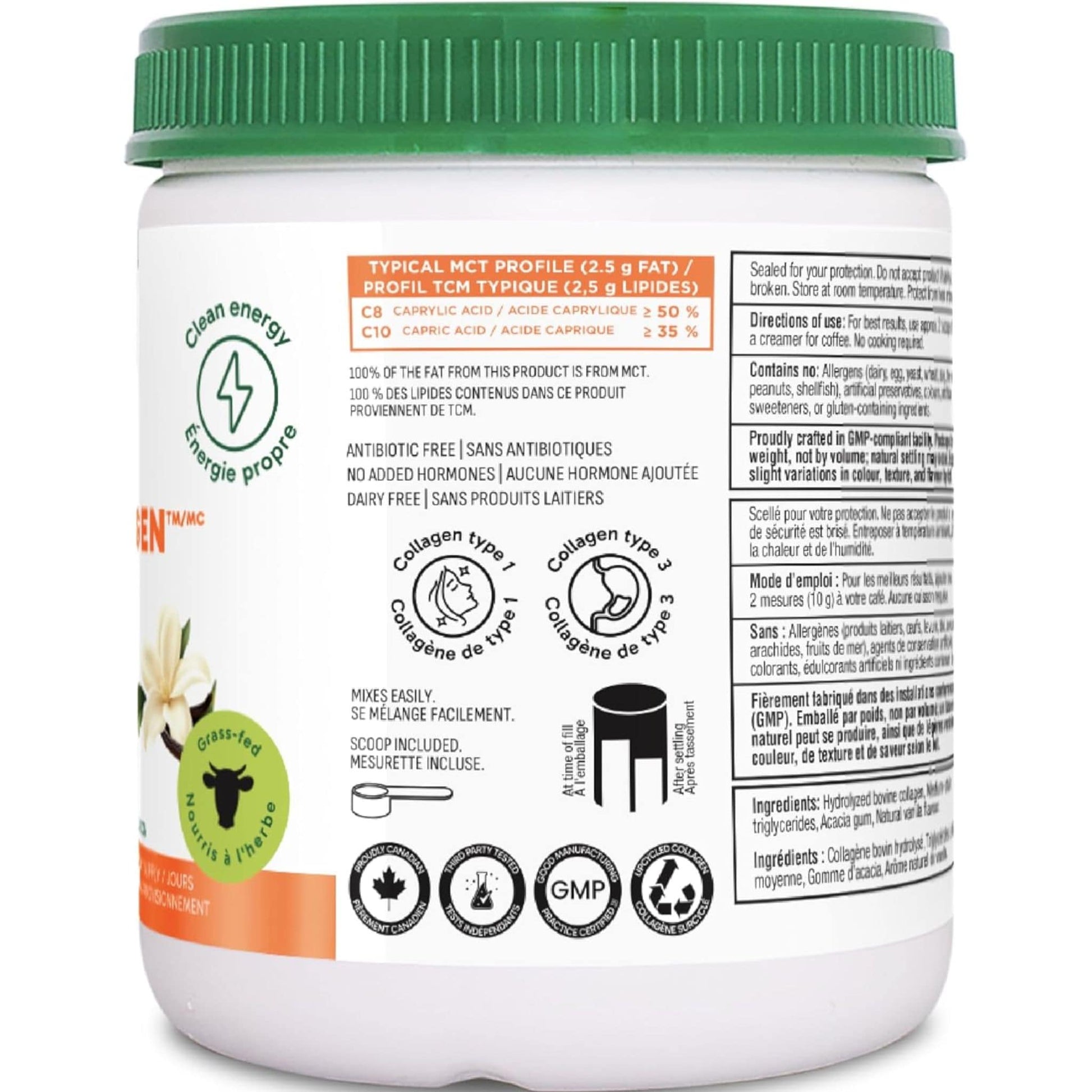 Vanilla Flavour, 150g | Organika Boost Enhanced Collagen Powder MCT Creamer