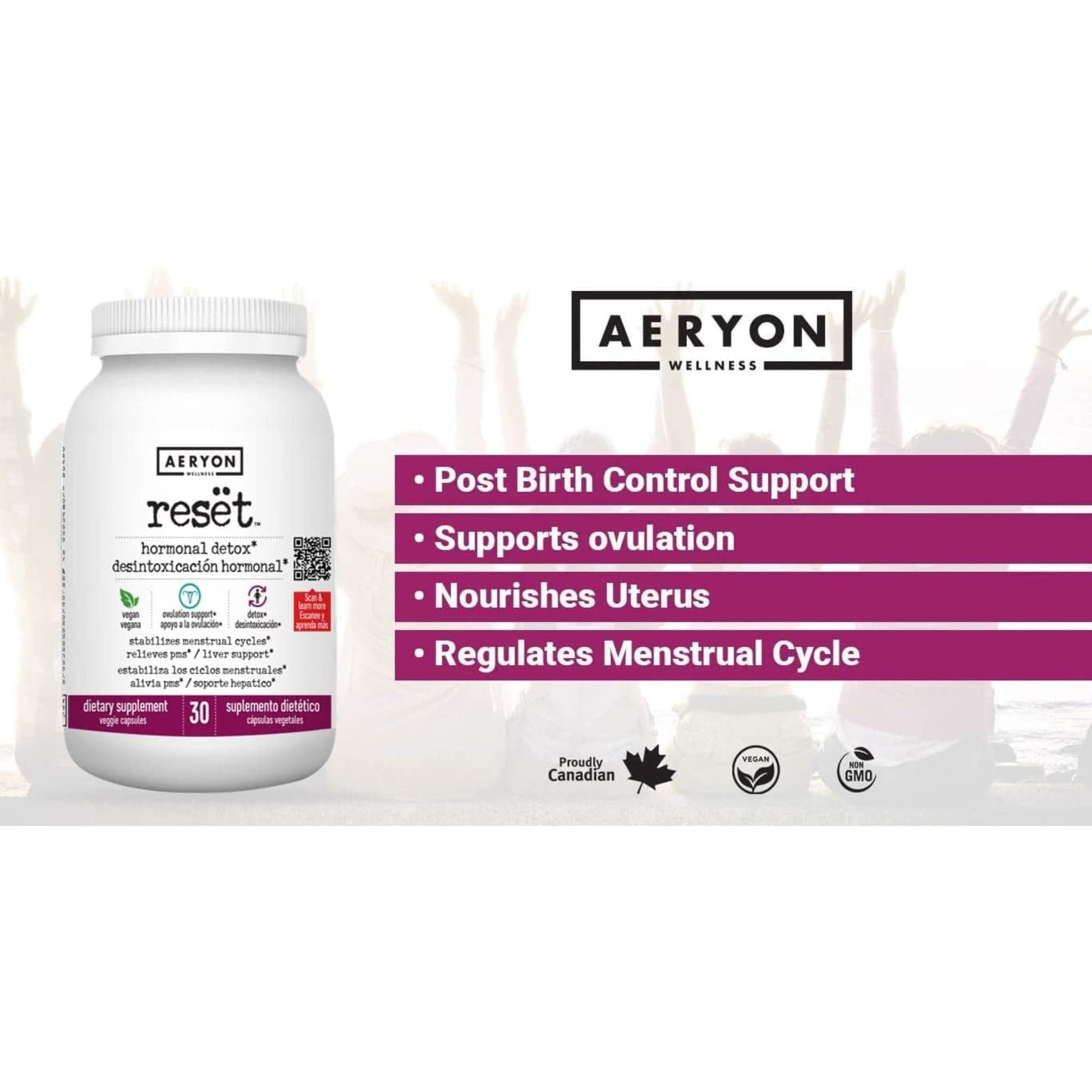 30 Vegetable Capsules | Aeryon Wellness Reset, Hormonal Detox