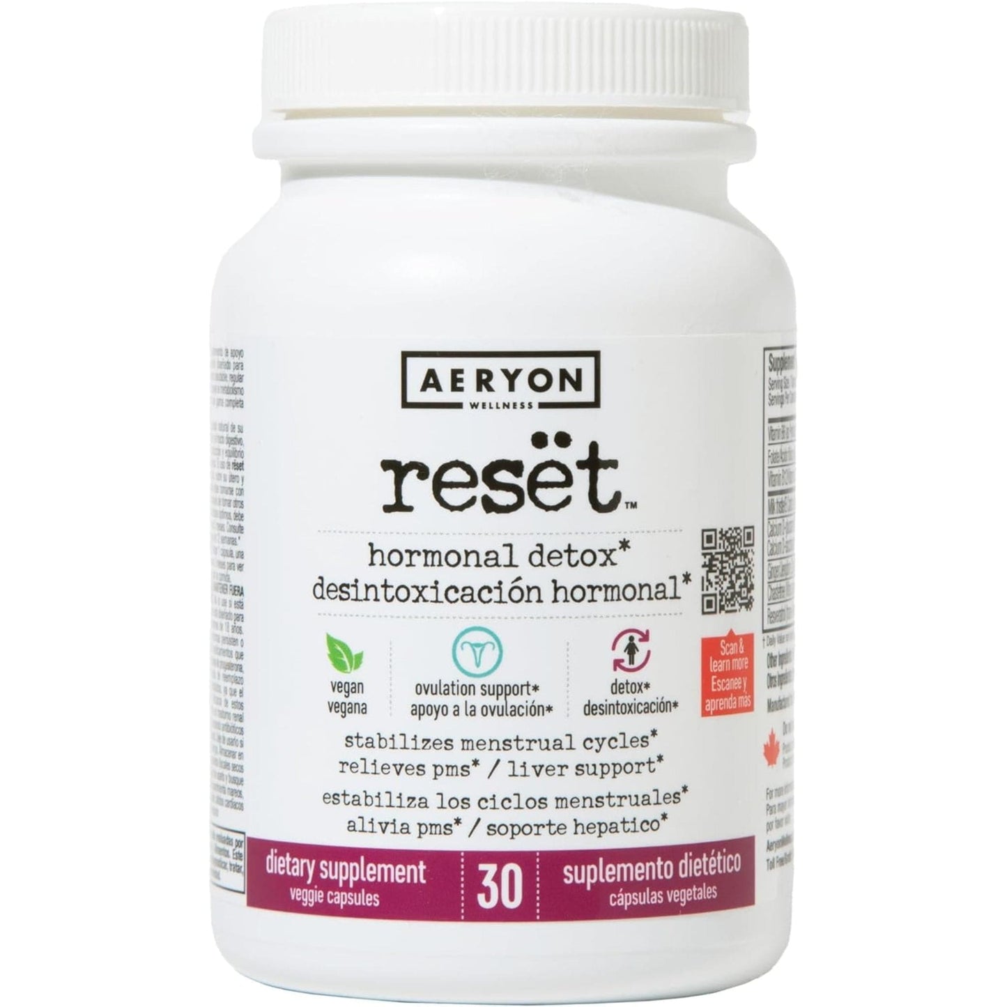 30 Vegetable Capsules | Aeryon Wellness Reset, Hormonal Detox