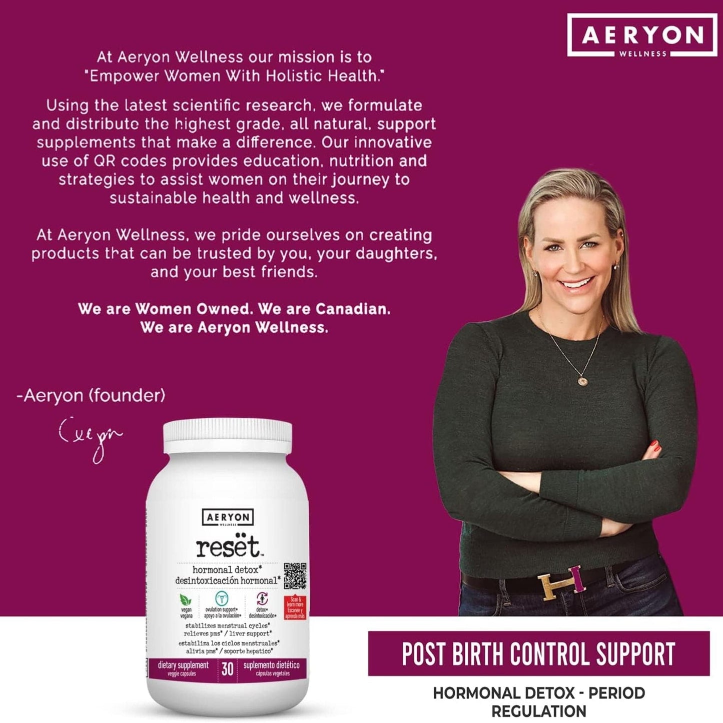 30 Vegetable Capsules | Aeryon Wellness Reset, Hormonal Detox