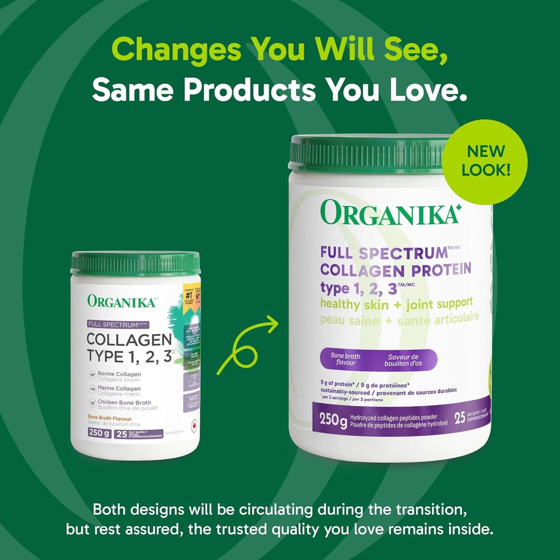 Bone Broth Flavour, 250g | Organika Full Spectrum Collagen Powder Protein type 1, 2, 3