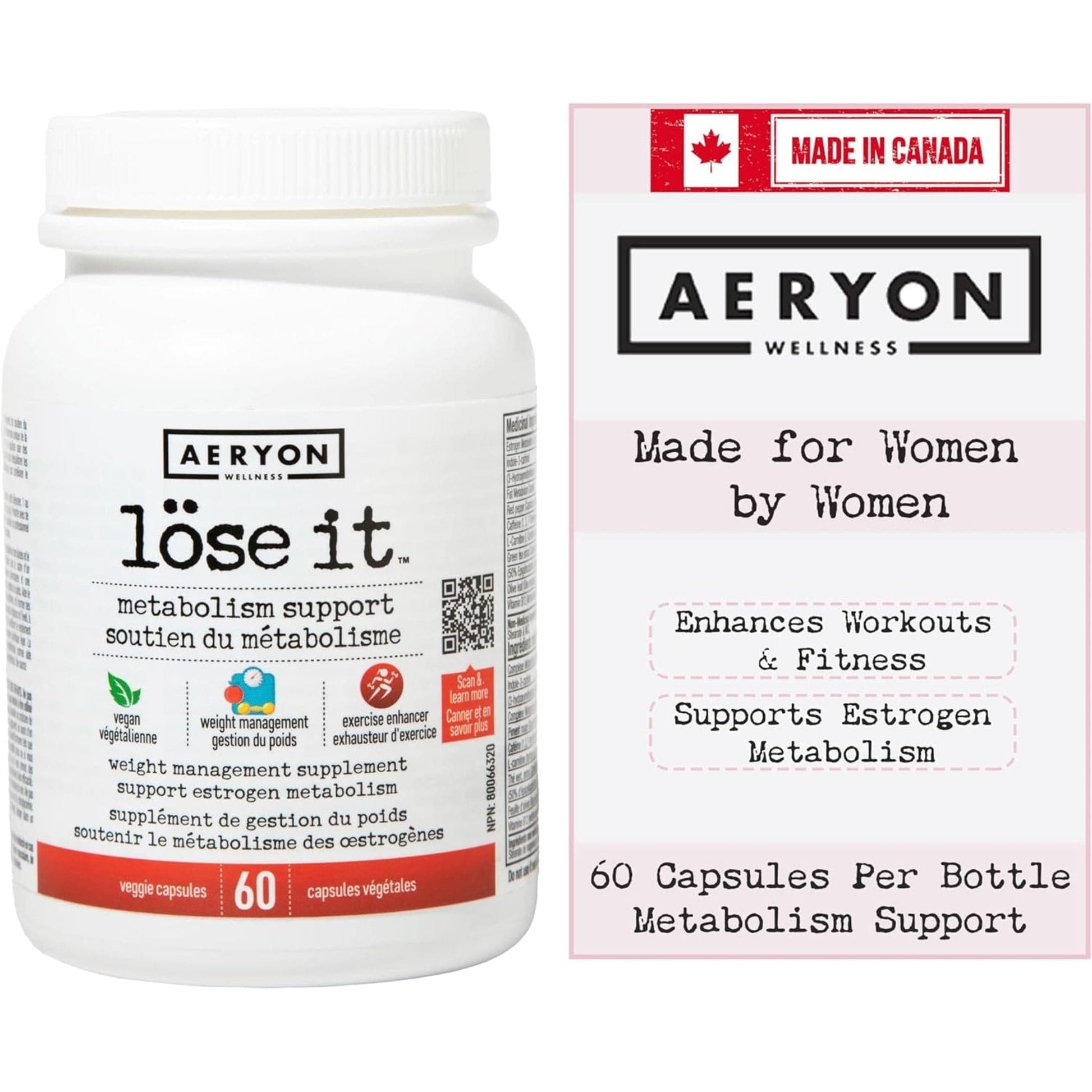 60 Vegetable Capsules | Aeryon Wellness Lose It Metabolism Support