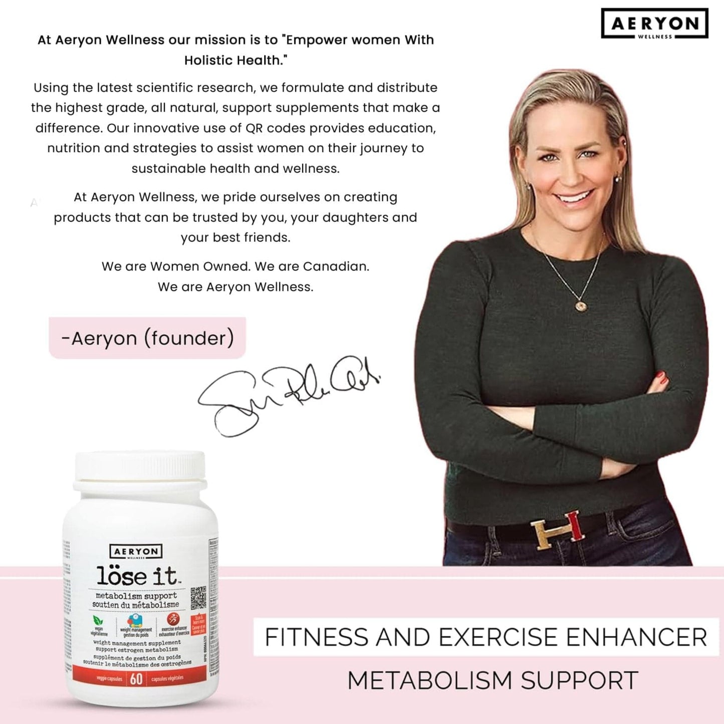60 Vegetable Capsules | Aeryon Wellness Lose It Metabolism Support