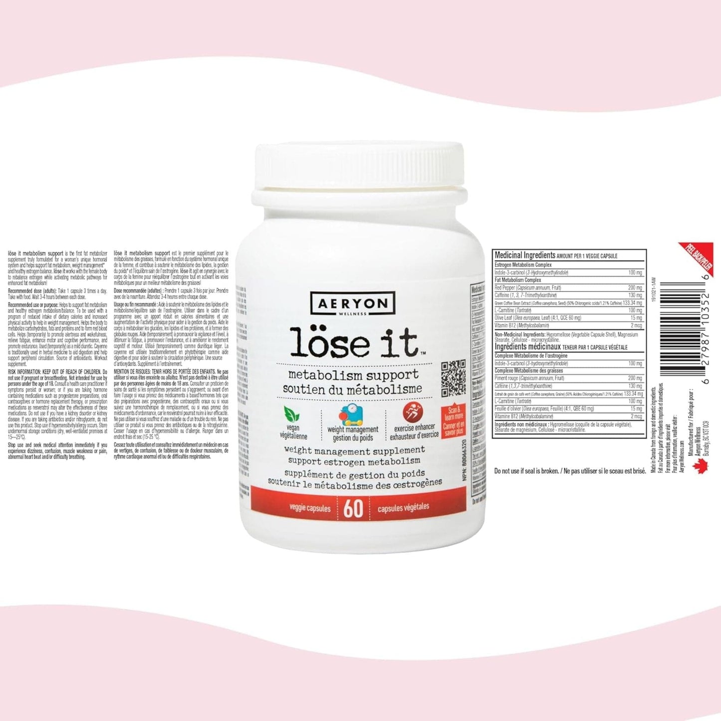 60 Vegetable Capsules | Aeryon Wellness Lose It Metabolism Support