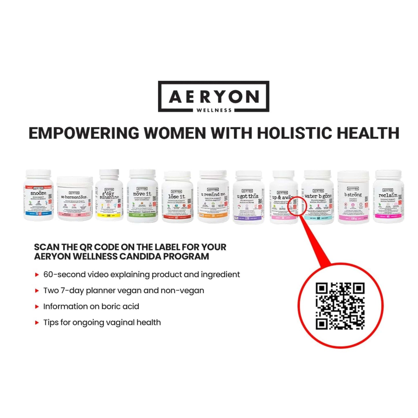 30 Suppositories | Aeryon Wellness Up & Away, Boric Acid For Vaginal Support