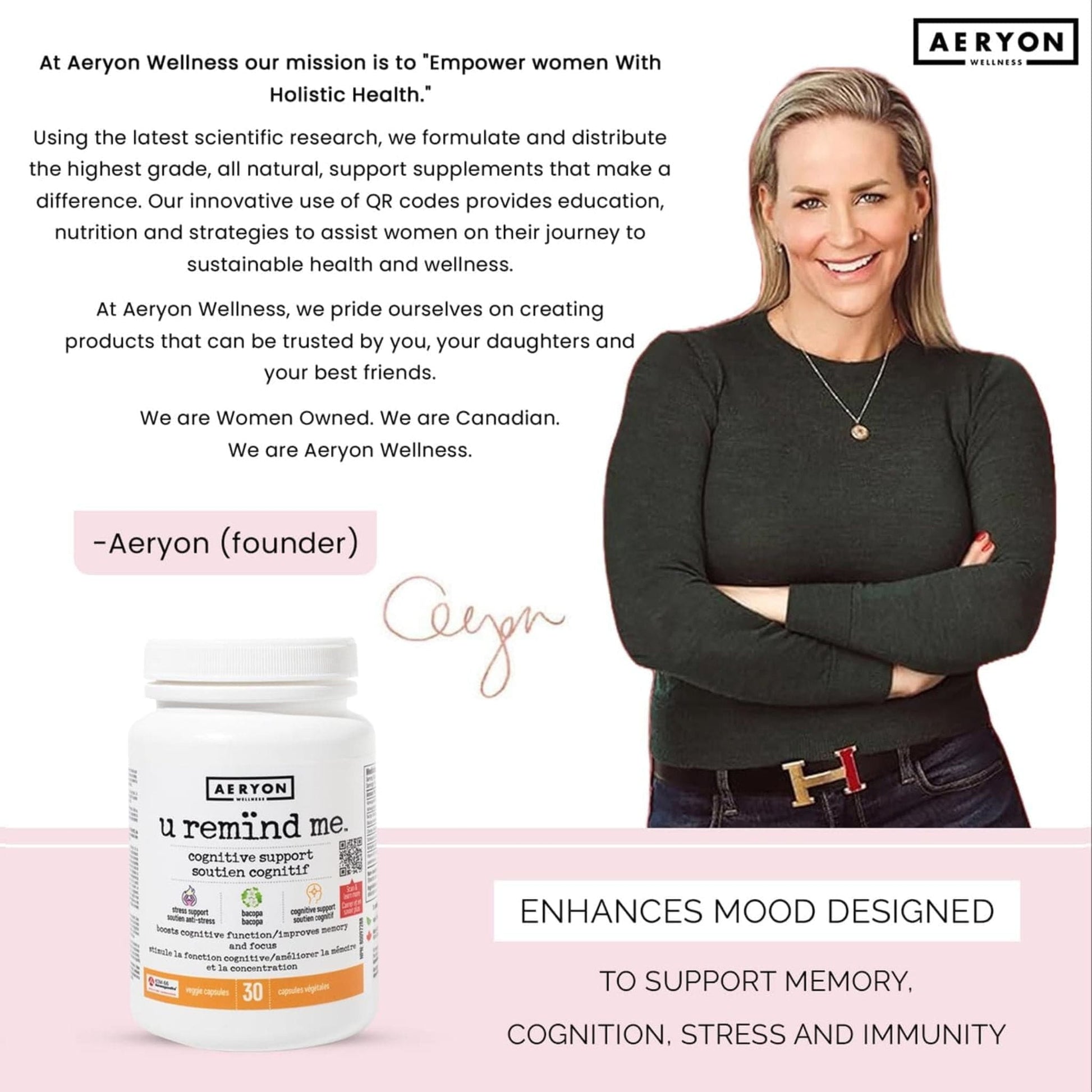 30 Vegetable Capsules | Aeryon Wellness U Remind Me Cognitive Support