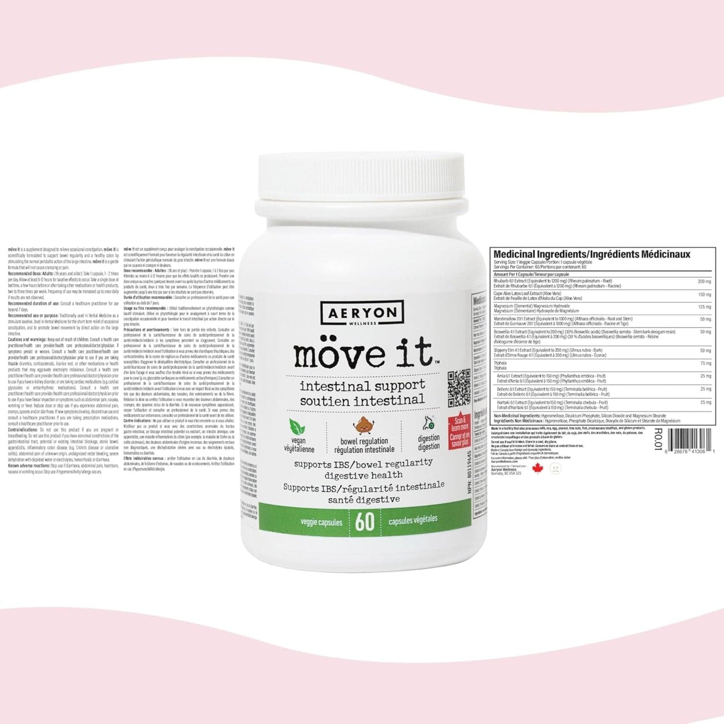 60 Vegetable Capsules | Aeryon Wellness Move It, Supports IBS