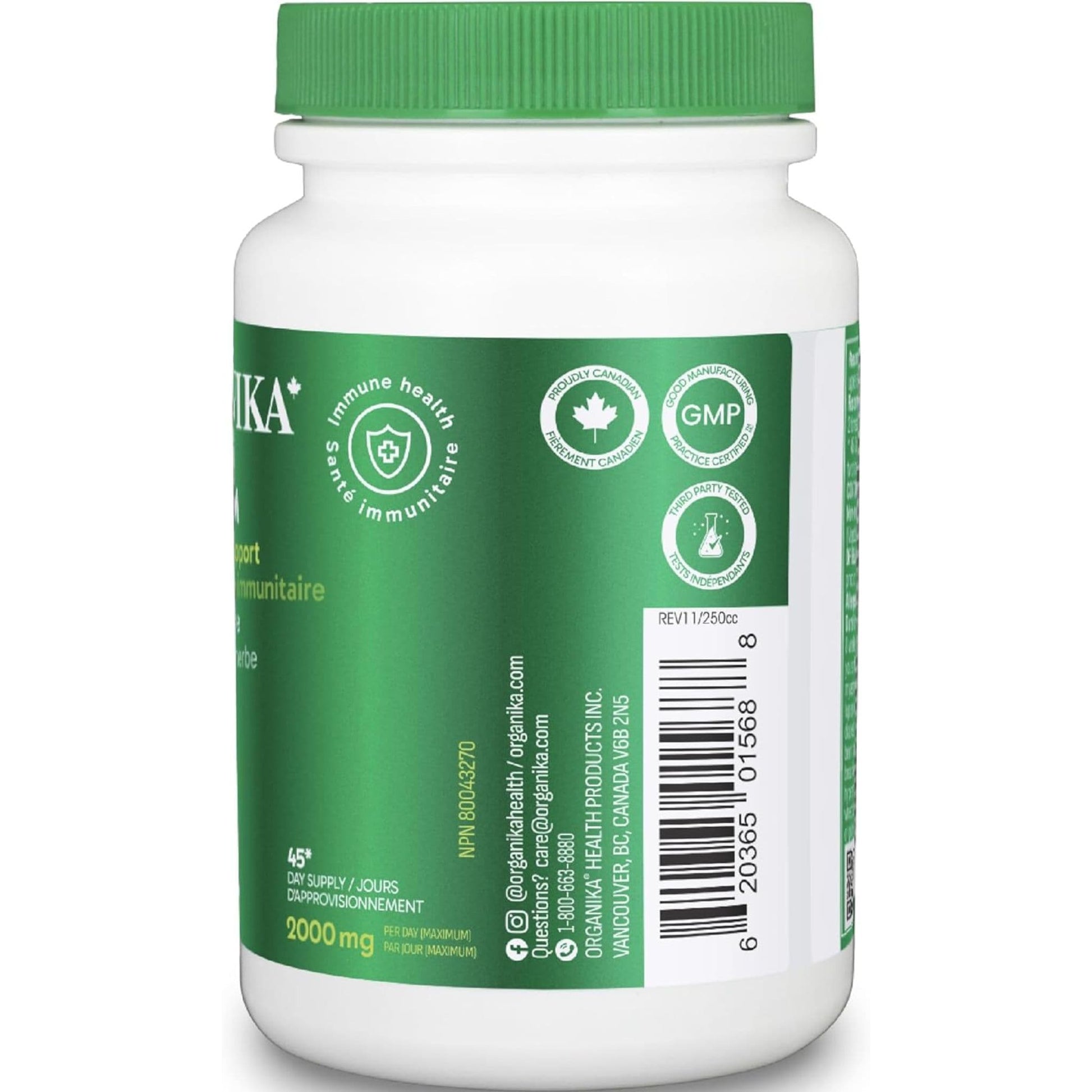 90 Capsules | Organika Colostrum 2,000 mg