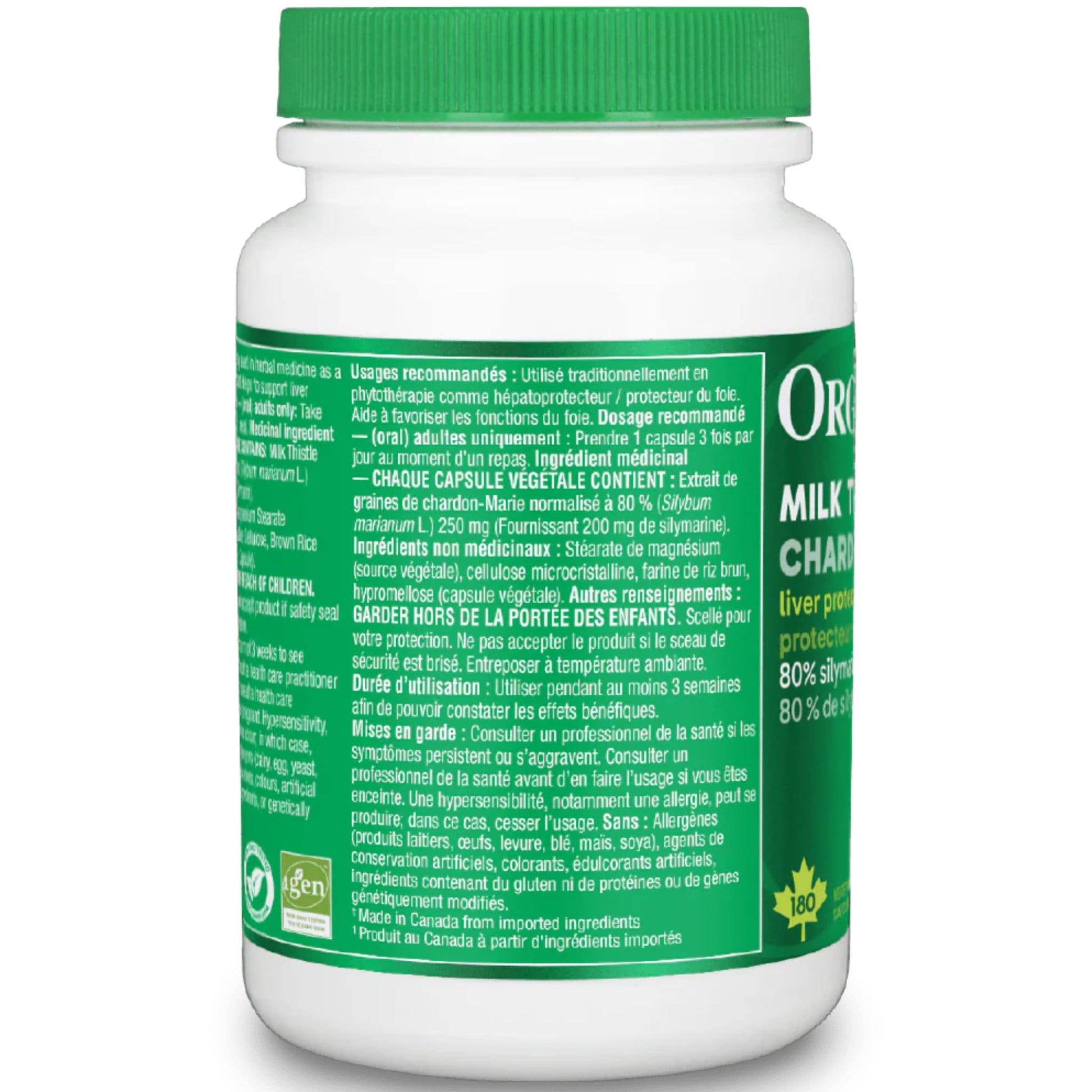 180 Vegetarian Capsules | Organika Milk Thistle
